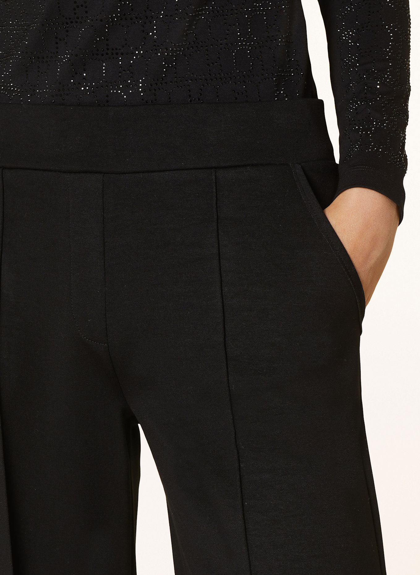 RIANI Wide leg trousers made of jersey: BLACK