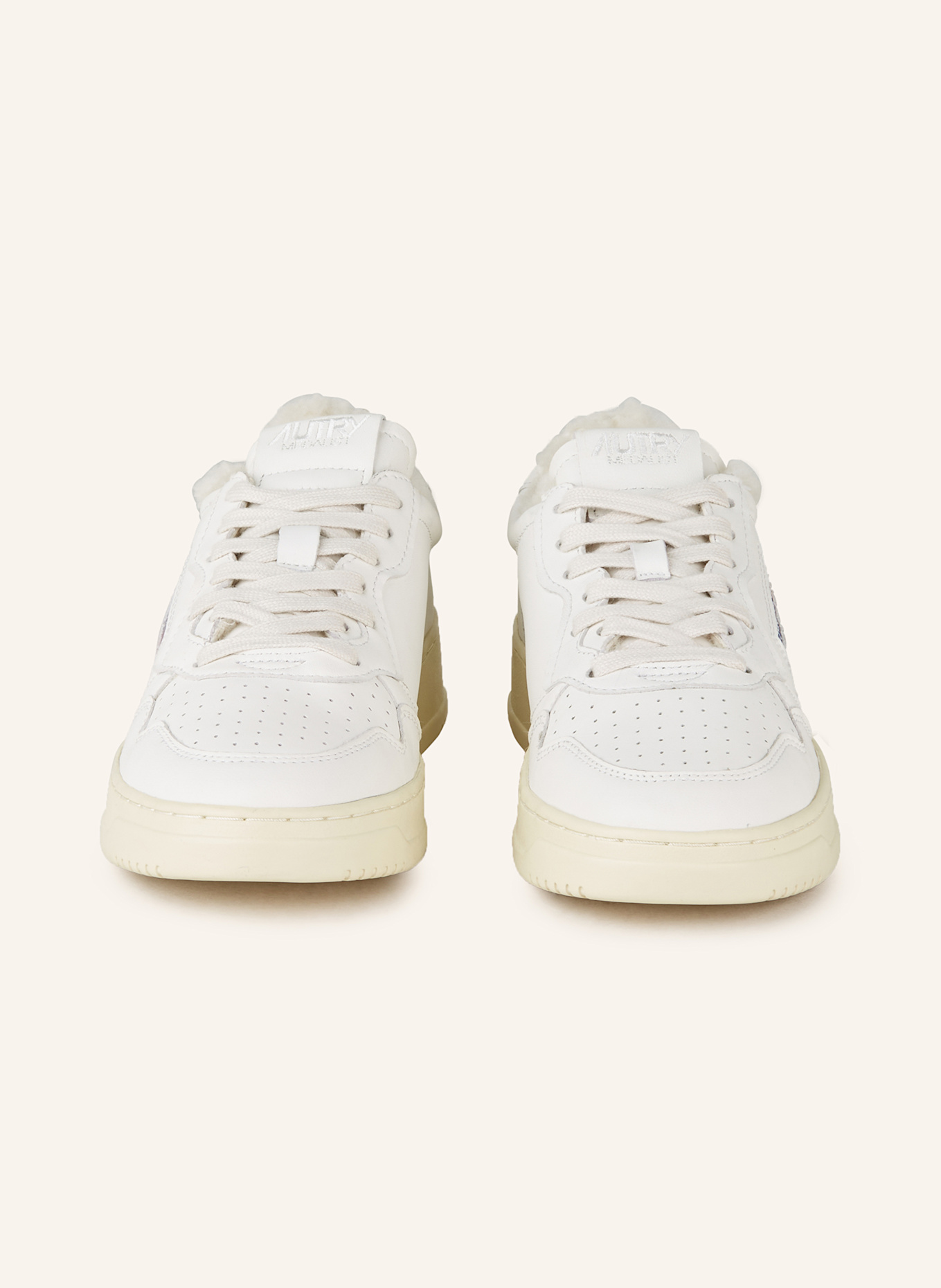 スニーカー Autry Glittered Sand And White Medalist Low Sneakers Autry Medalist Low Sneakers | White | FARFETCH PL