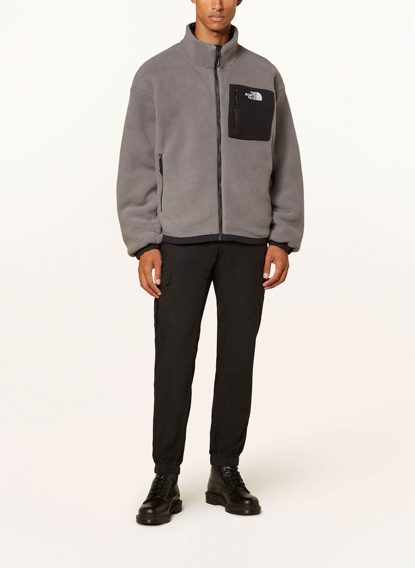 THE NORTH FACE Fleecejacke YUMIORI zum Wenden: GRAU / SCHWARZ