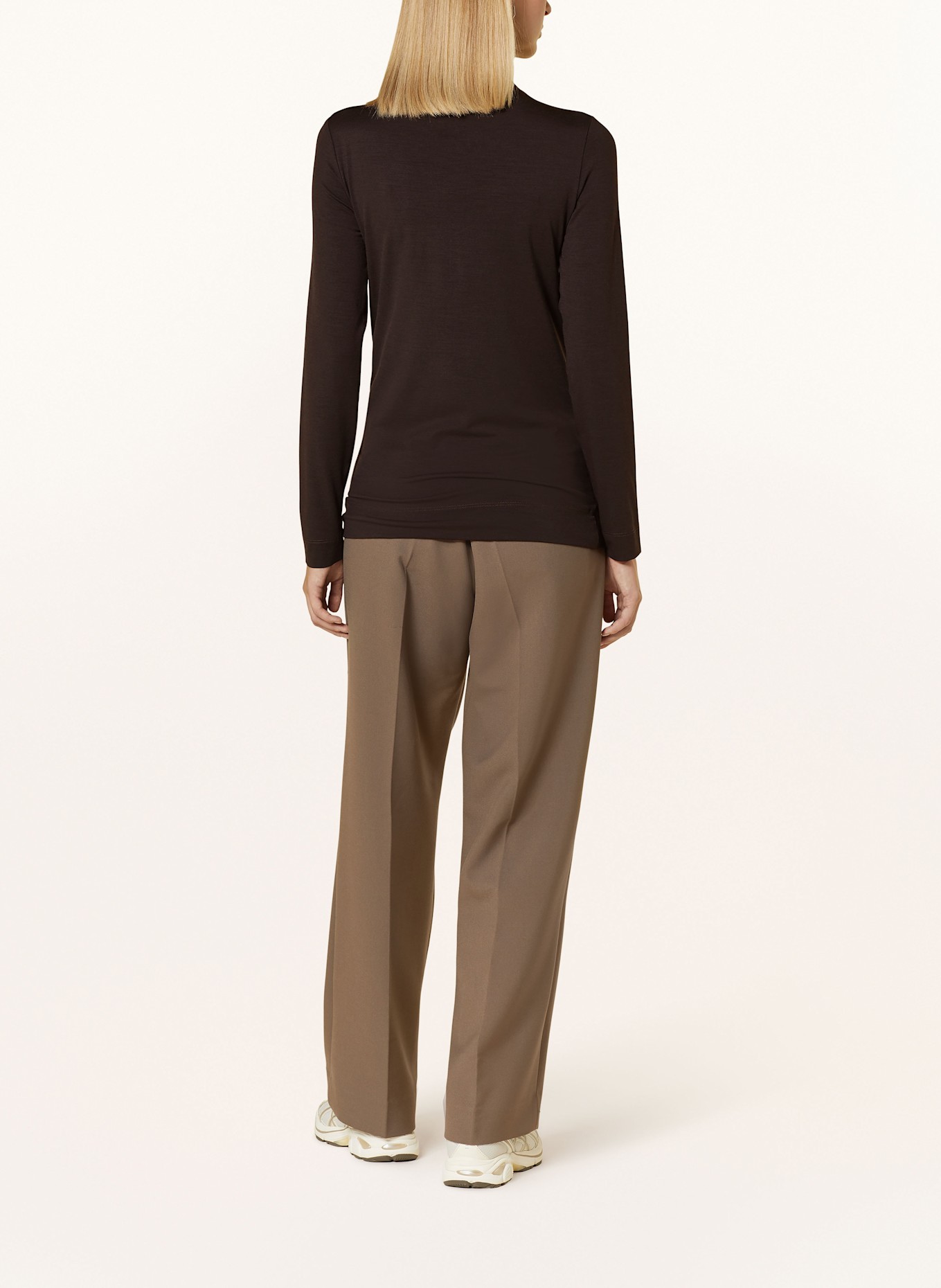 JEANNE BARET Long sleeve shirt NAVARINO: DARK BROWN