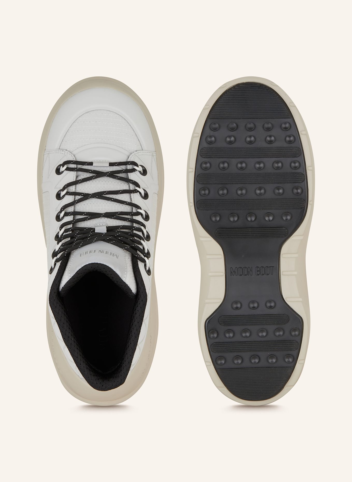 MOON BOOT Schnürboots LUNA: HELLGRAU / BEIGE