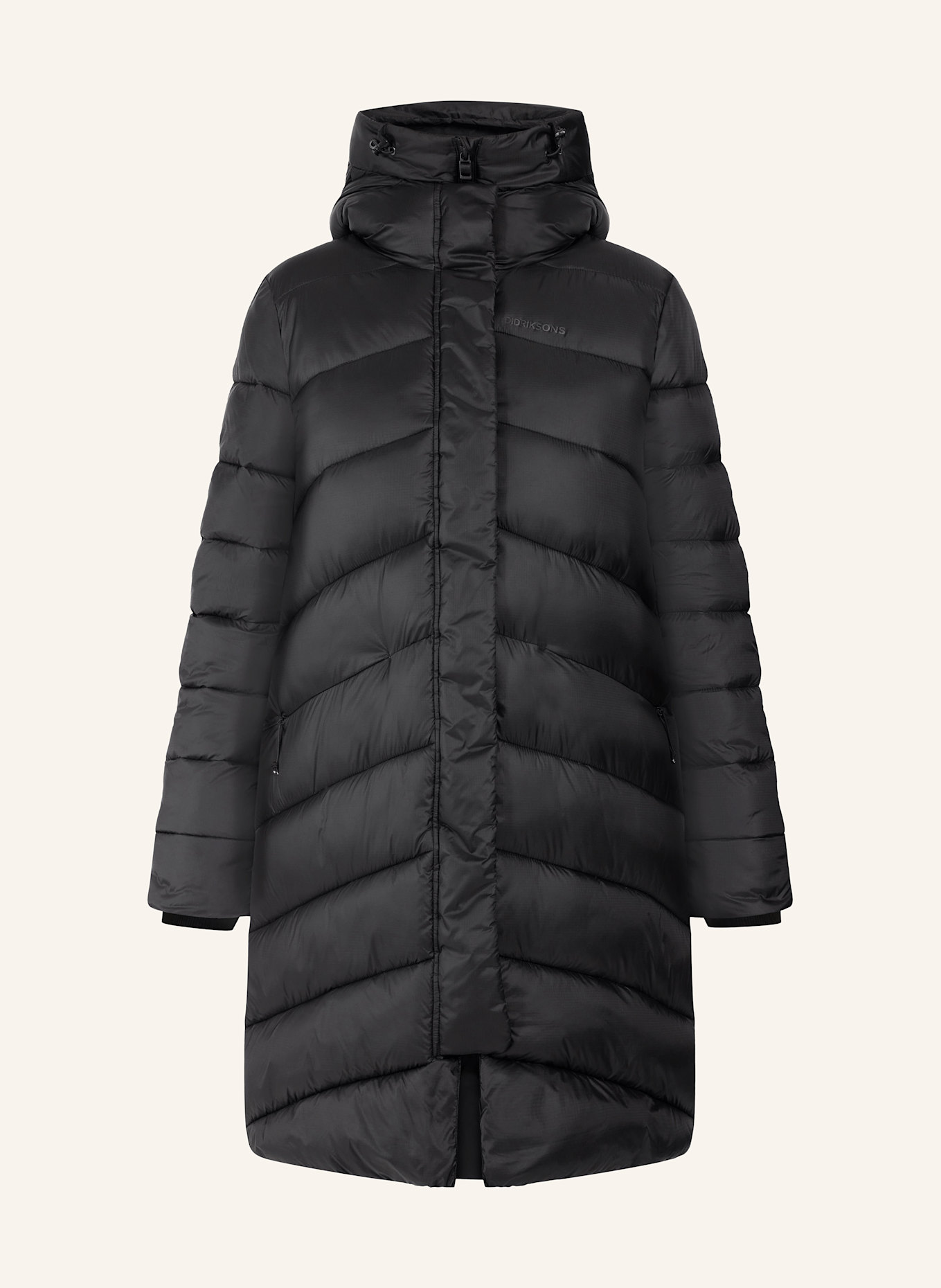 DIDRIKSONS Płaszcz pikowany MARION: CZARNY