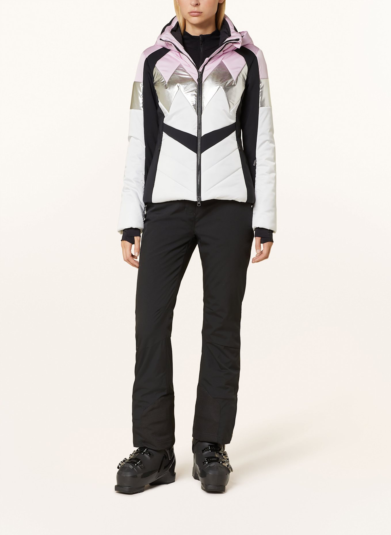 SPORTALM Ski jacket: LIGHT PINK / WHITE / SILVER