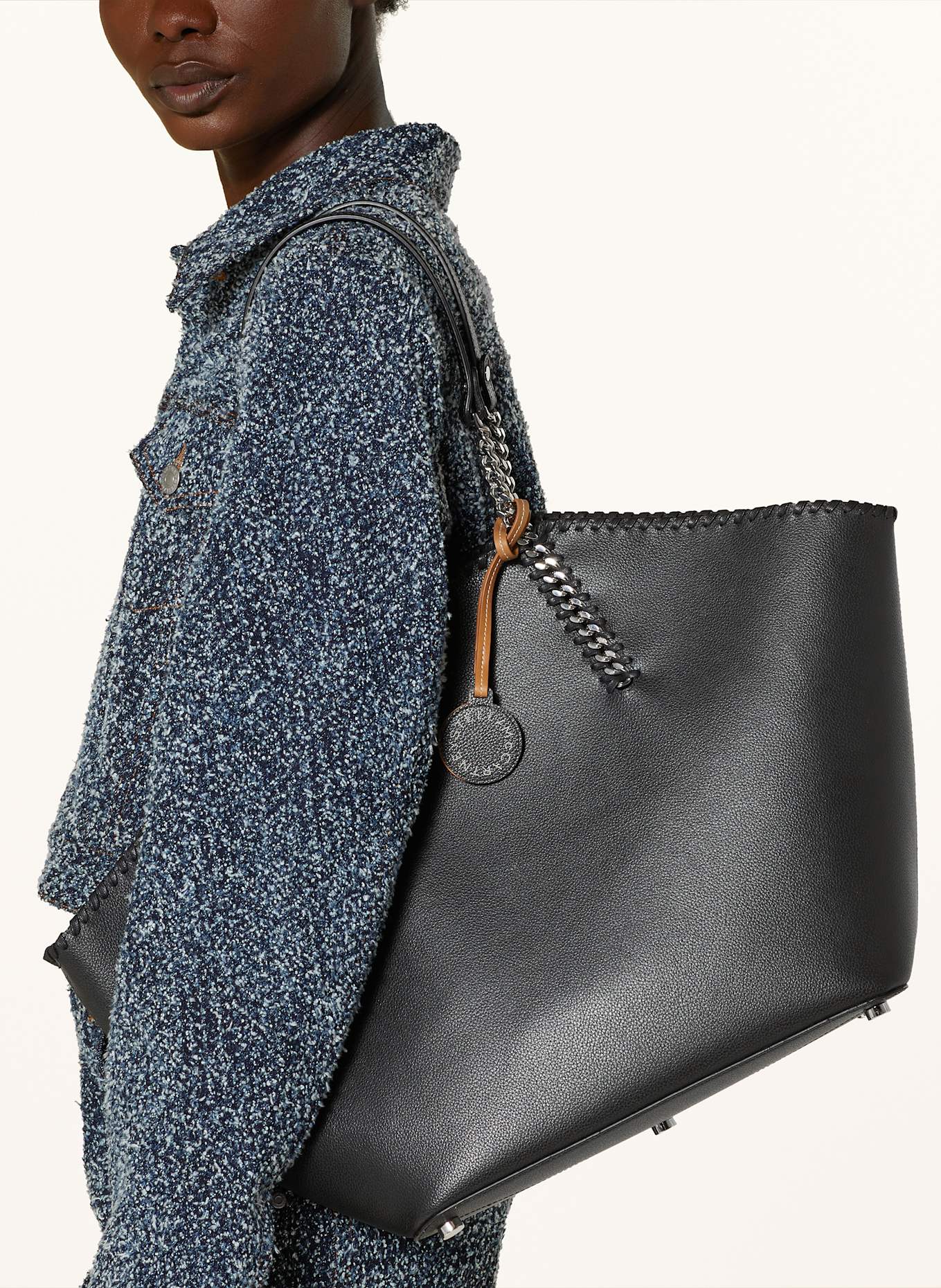 STELLA McCARTNEY Torba shopper FALABELLA, Kolor: CZARNY (Obrazek 4)