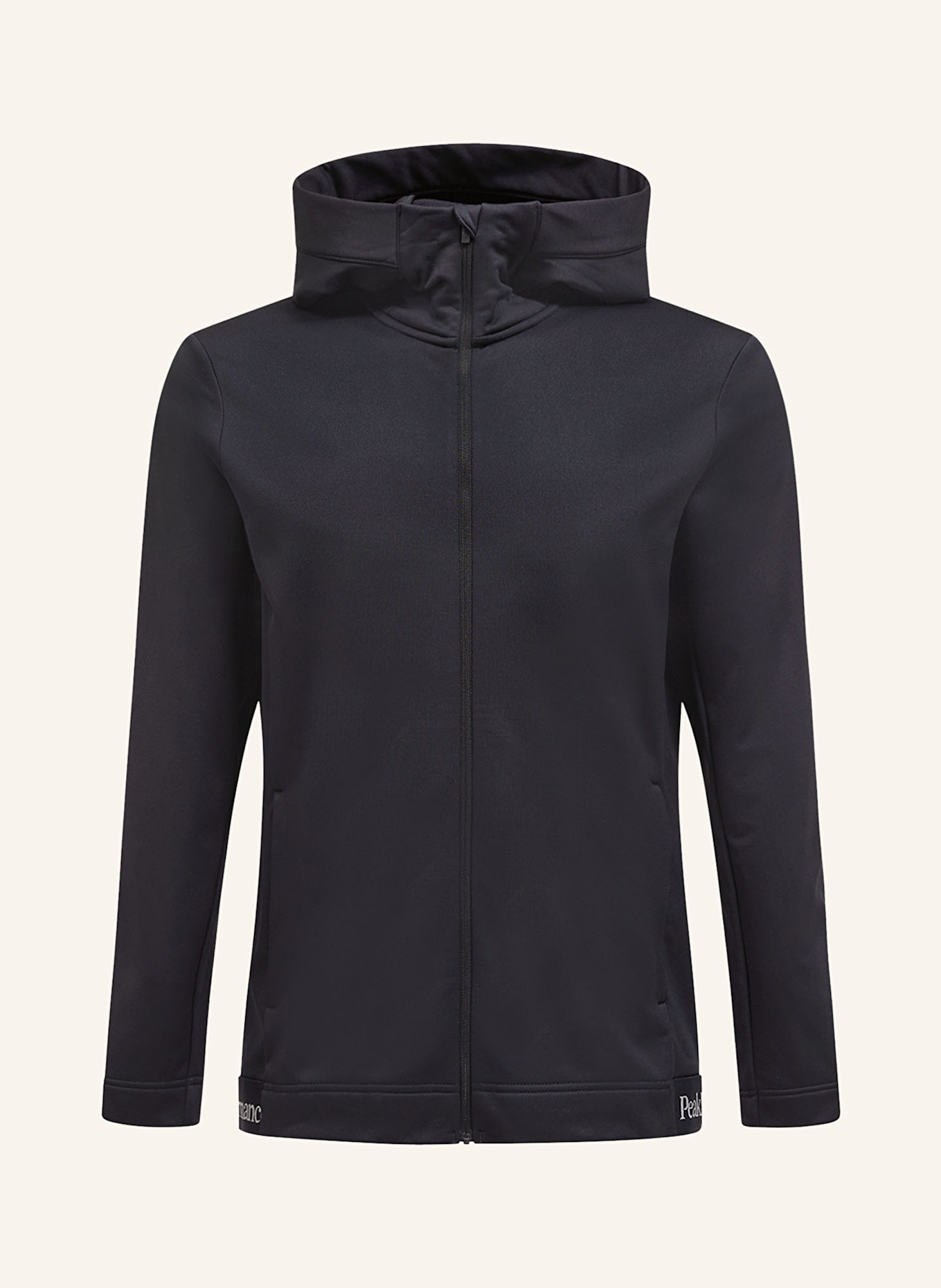 Peak Performance Black Zipped Hoodie With Print And Embroidered Ornaments In Cotton Man Versace, Color: BLACK (Image 1)
