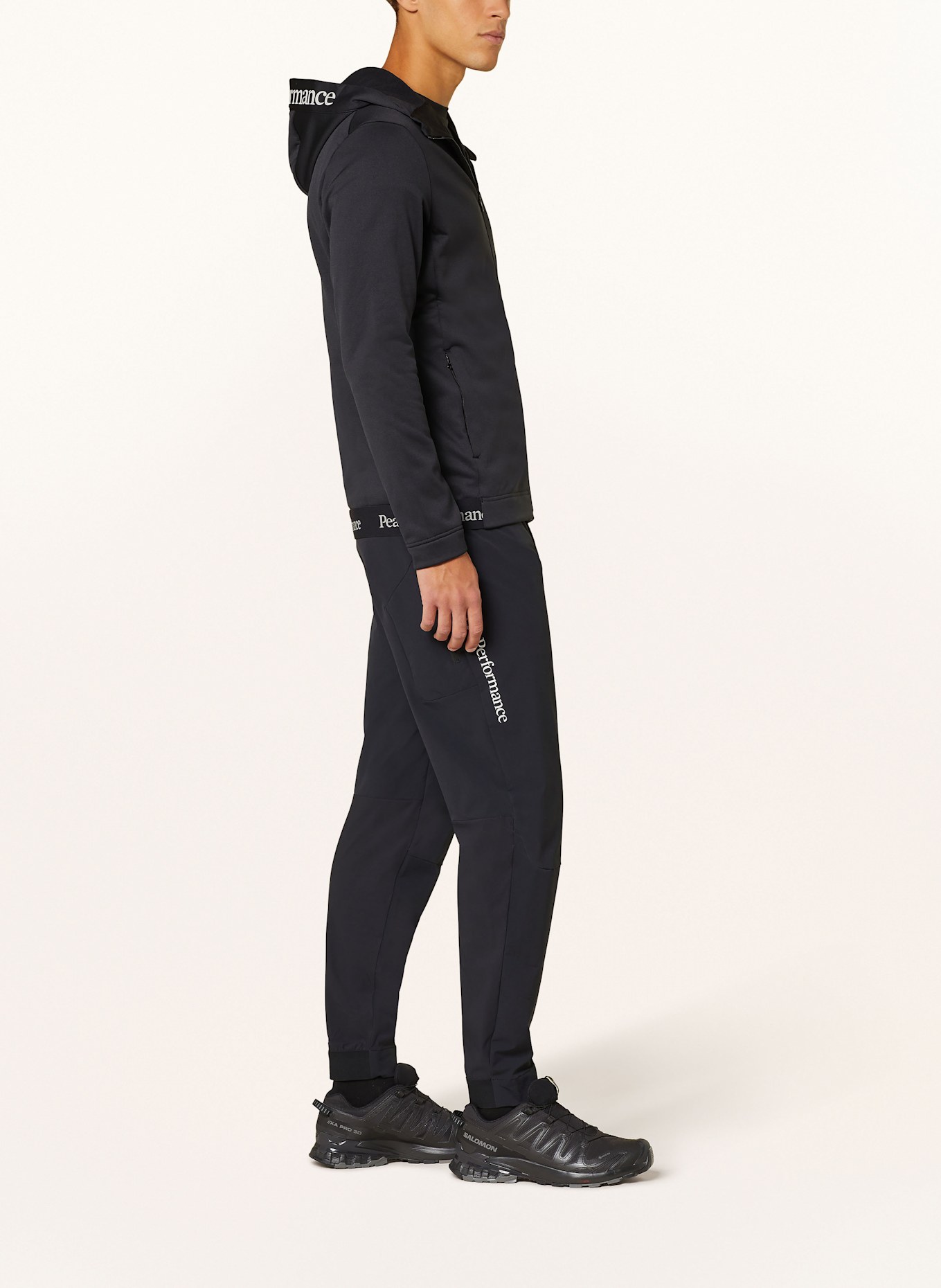 Peak Performance Black Zipped Hoodie With Print And Embroidered Ornaments In Cotton Man Versace, Color: BLACK (Image 4)