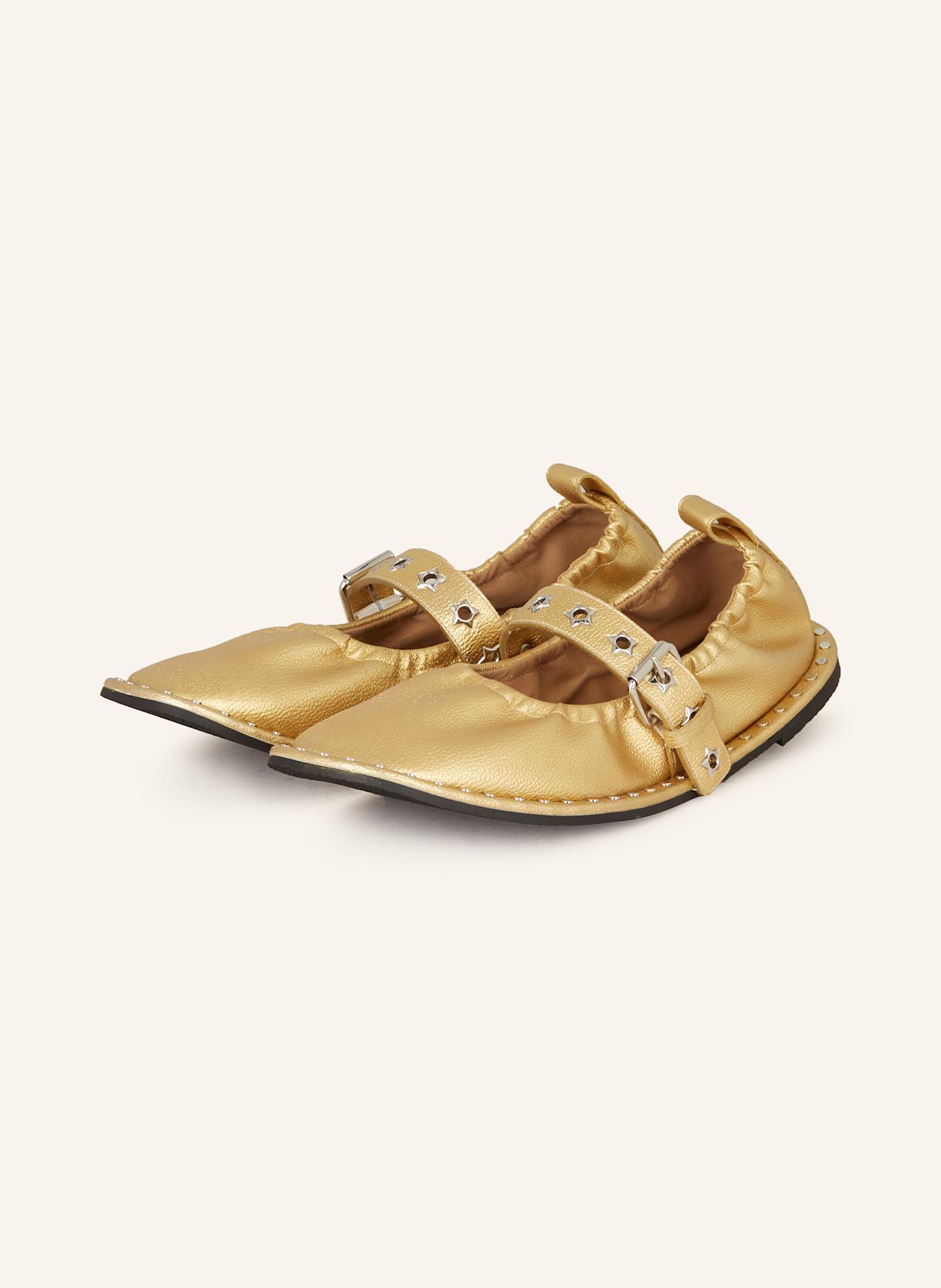 STELLA McCARTNEY Mary-Jane-Ballerinas FALABELLA mit Nieten: GOLD