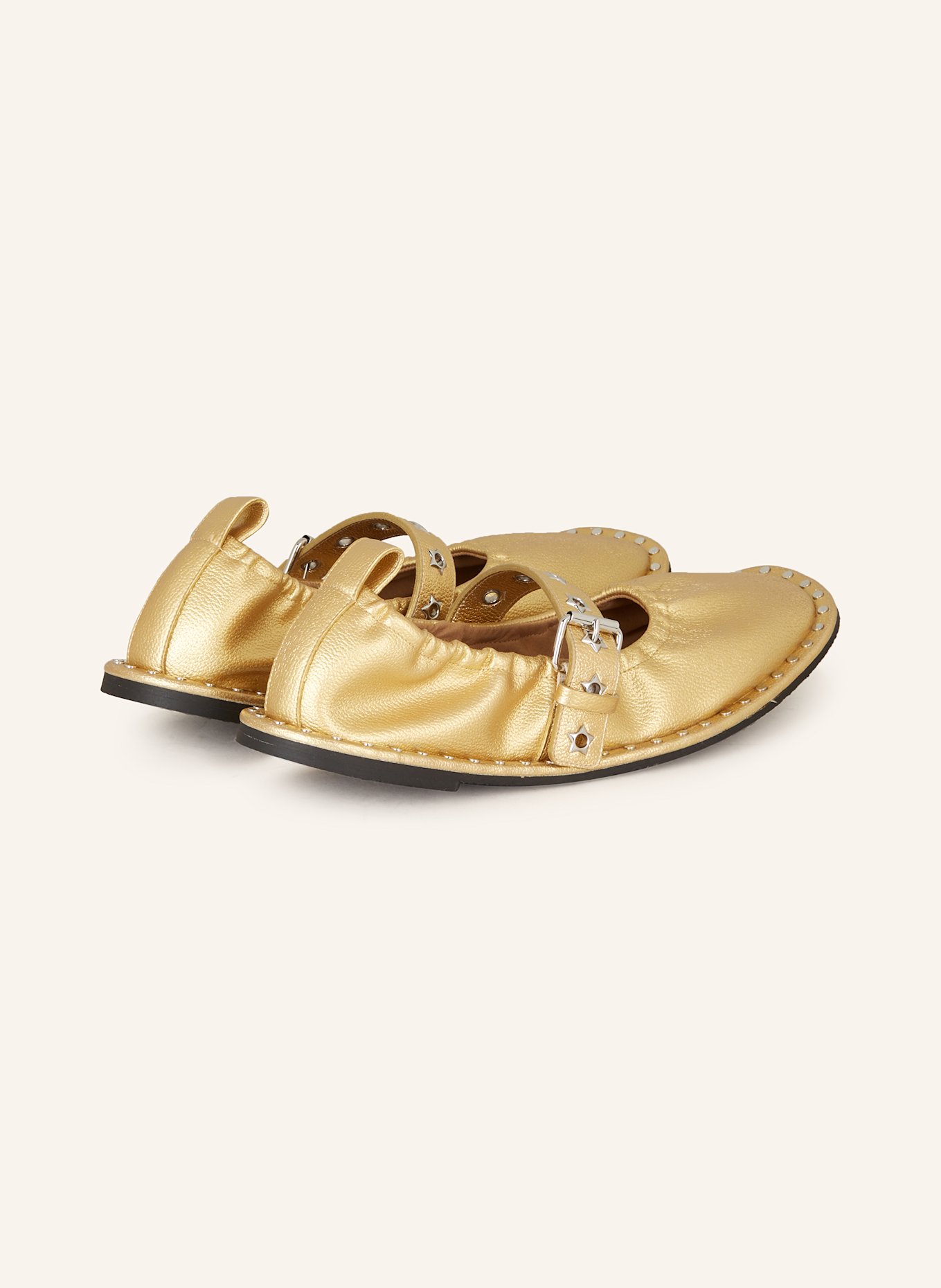 STELLA McCARTNEY Mary-Jane-Ballerinas FALABELLA mit Nieten: GOLD