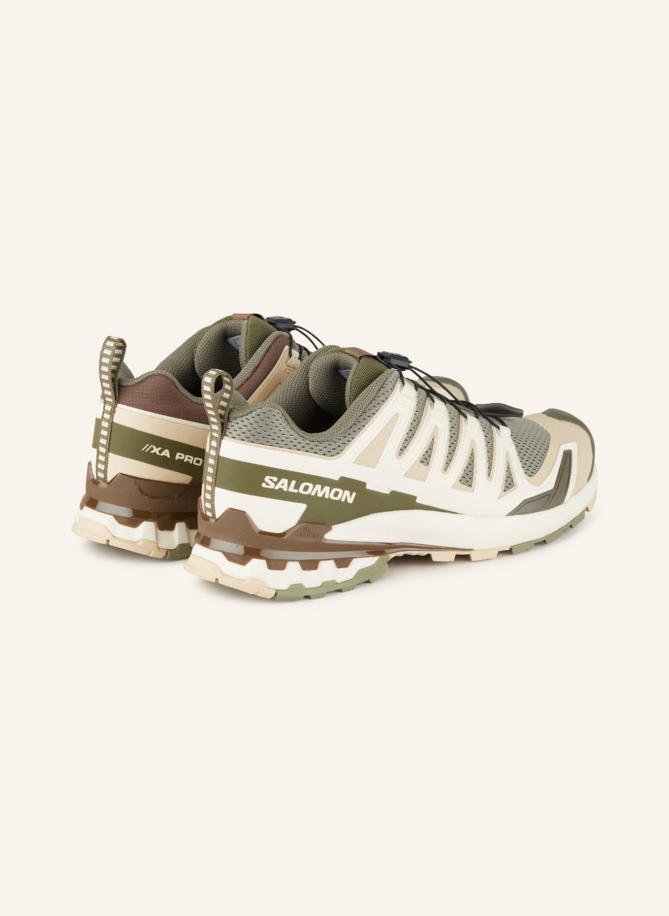 SALOMON XA PRO 3D V9 hiking shoes: OLIVE / CREAM / BEIGE