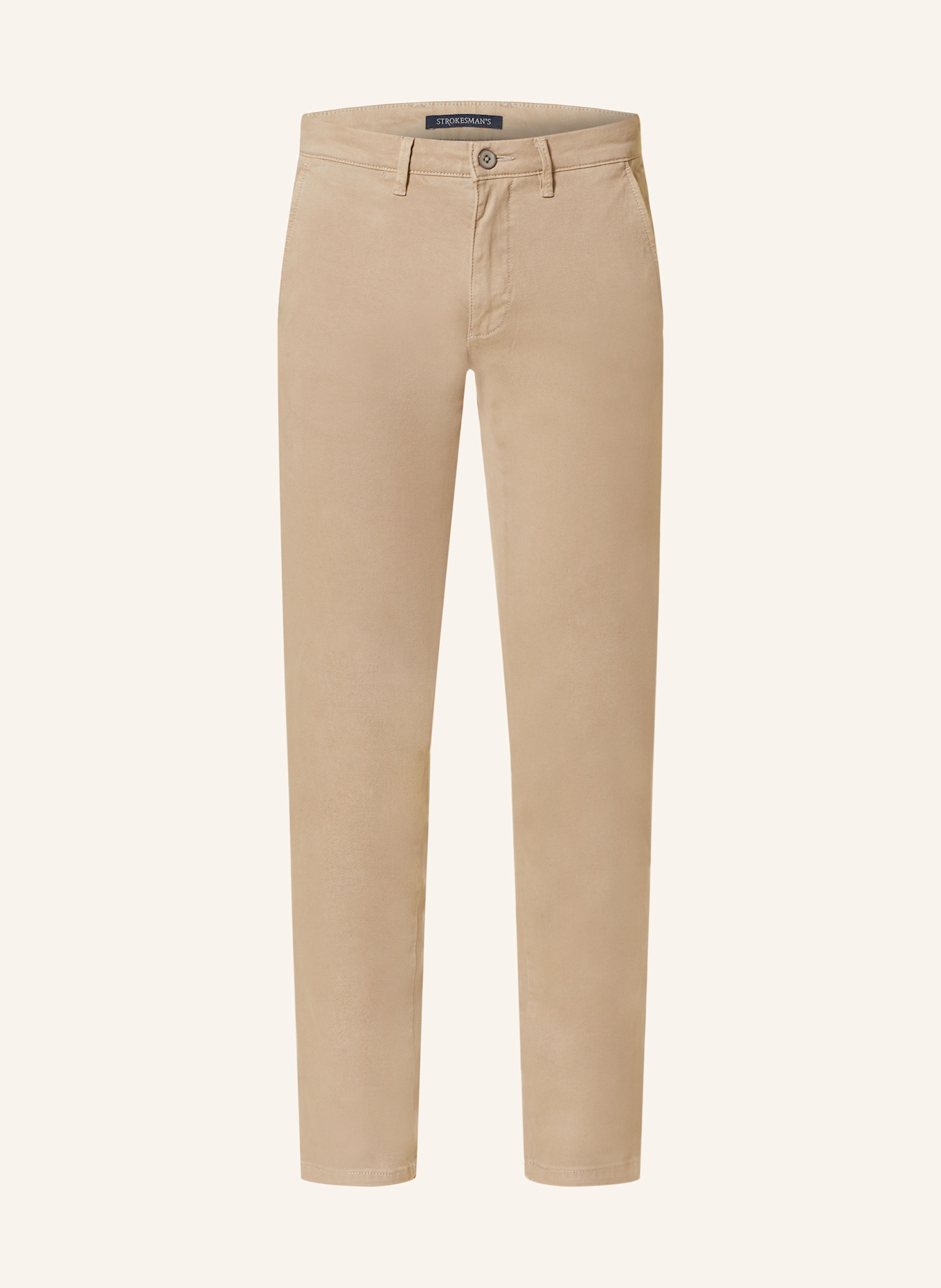 STROKESMAN'S Piqué-Chino Slim Fit, Farbe: BEIGE (Bild 1)