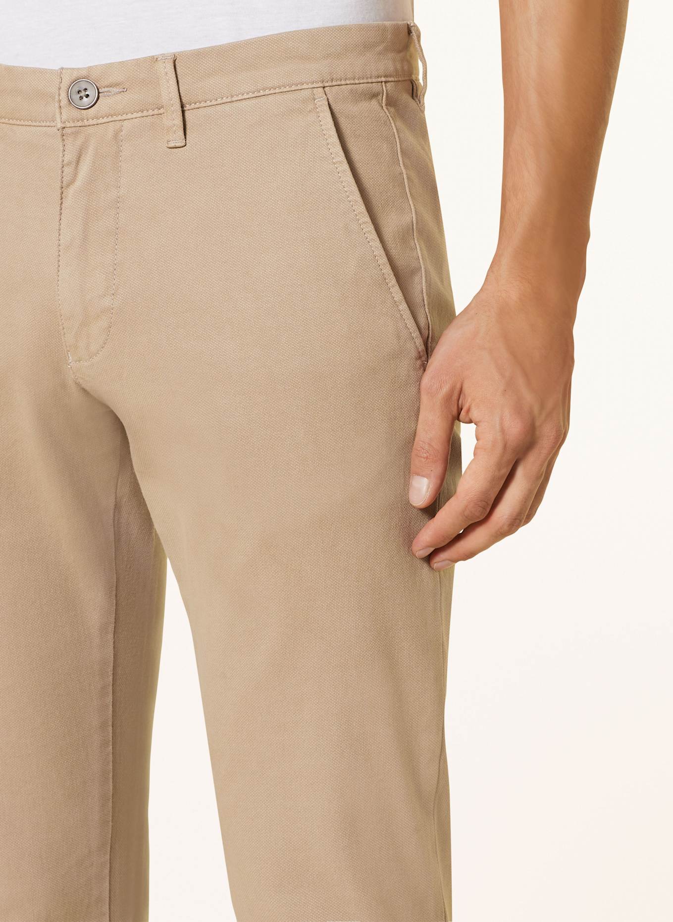 STROKESMAN'S Piqué-Chino Slim Fit, Farbe: BEIGE (Bild 5)