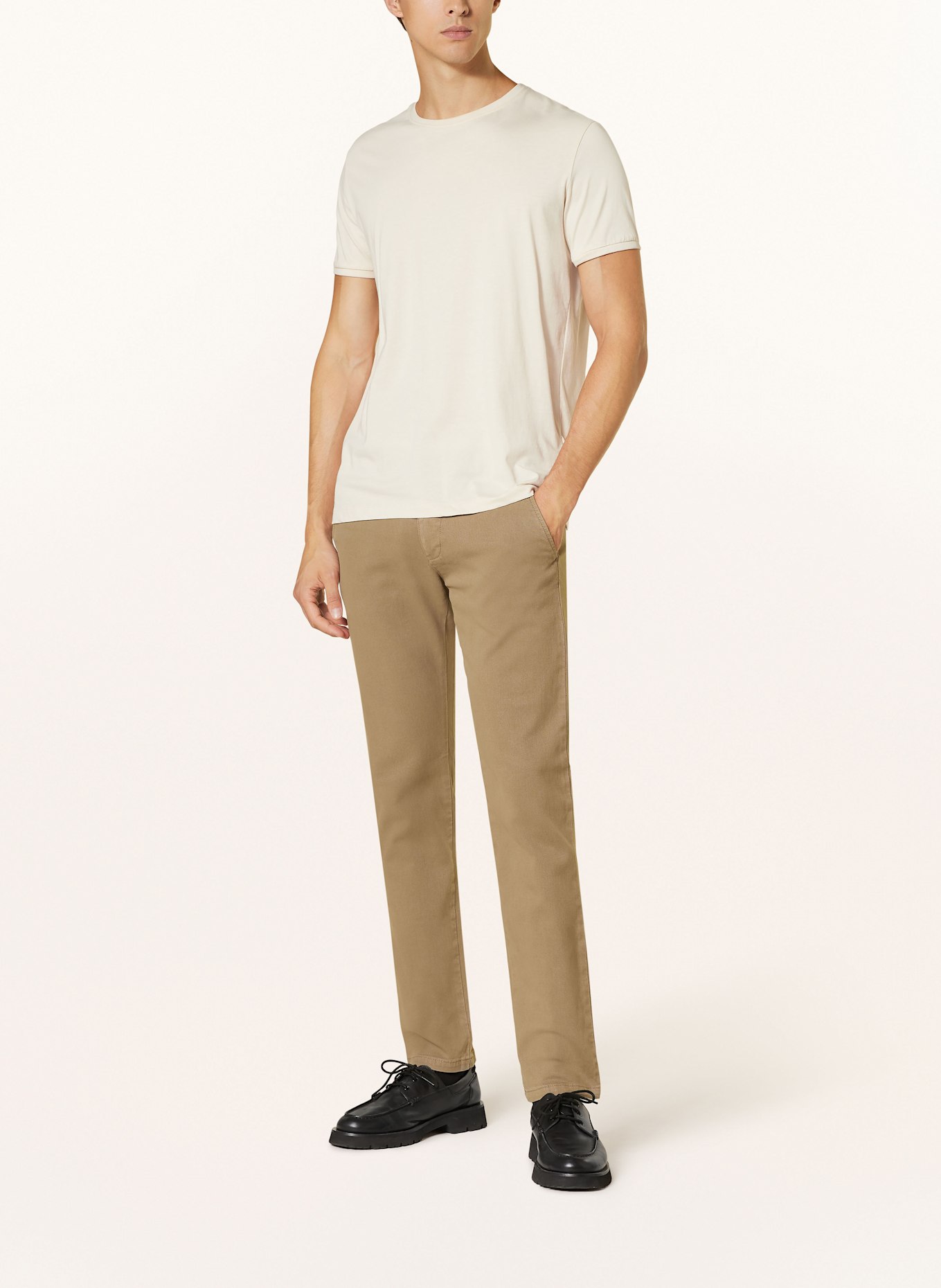 STROKESMAN'S Piqué chino slim fit, Color: BEIGE (Image 2)