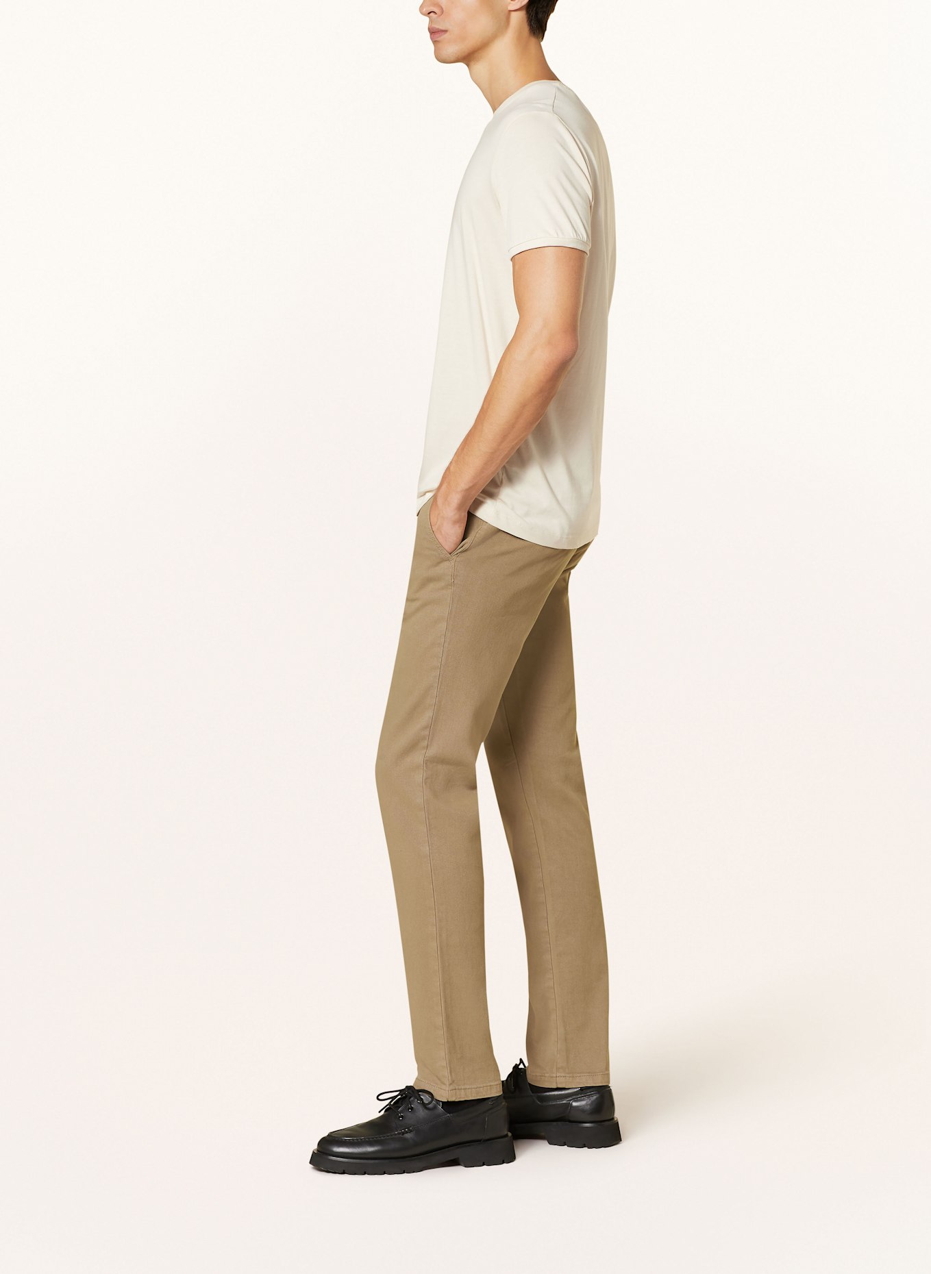 STROKESMAN'S Piqué chino slim fit, Color: BEIGE (Image 4)