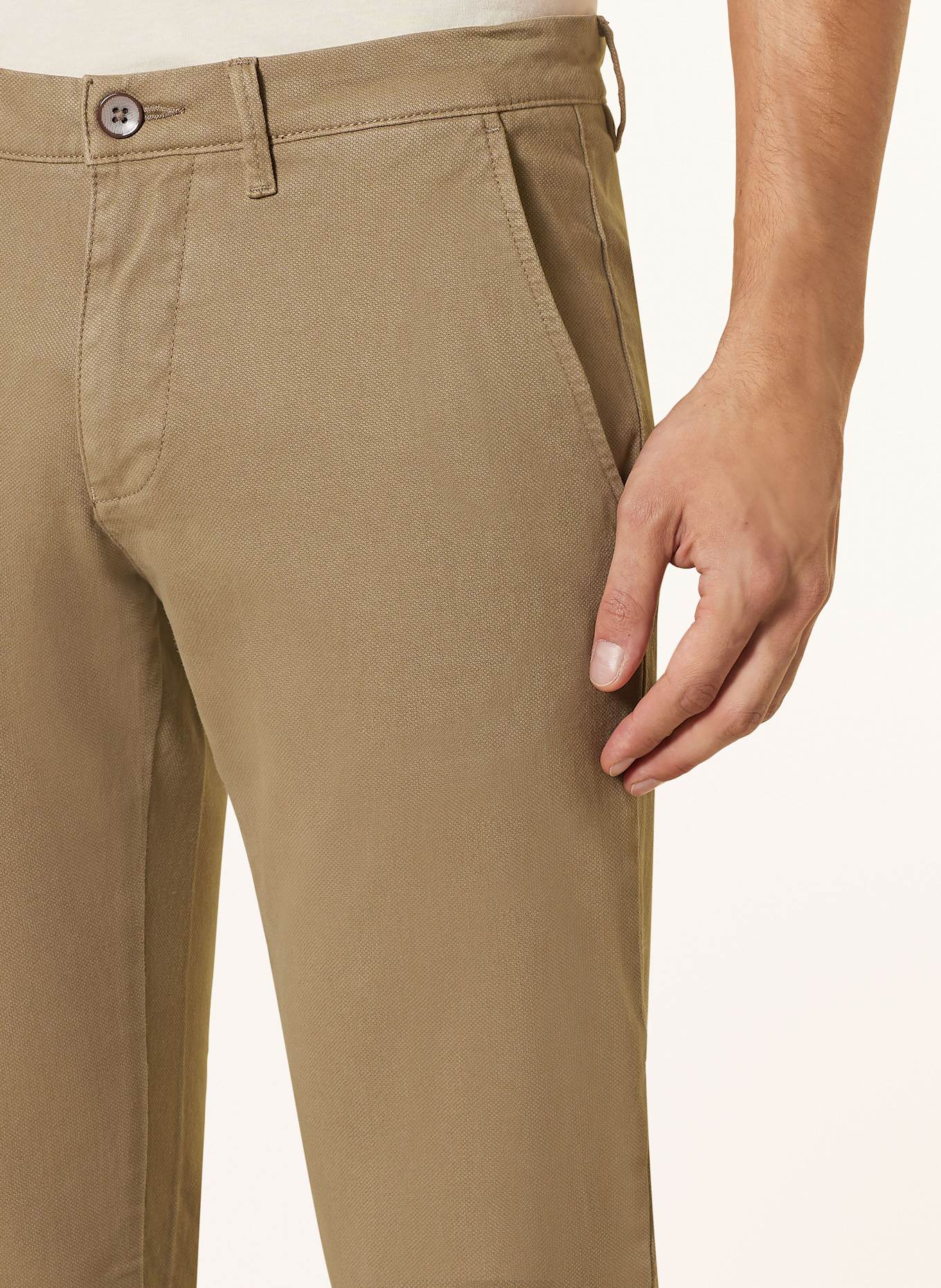 STROKESMAN'S Piqué chino slim fit, Color: BEIGE (Image 5)