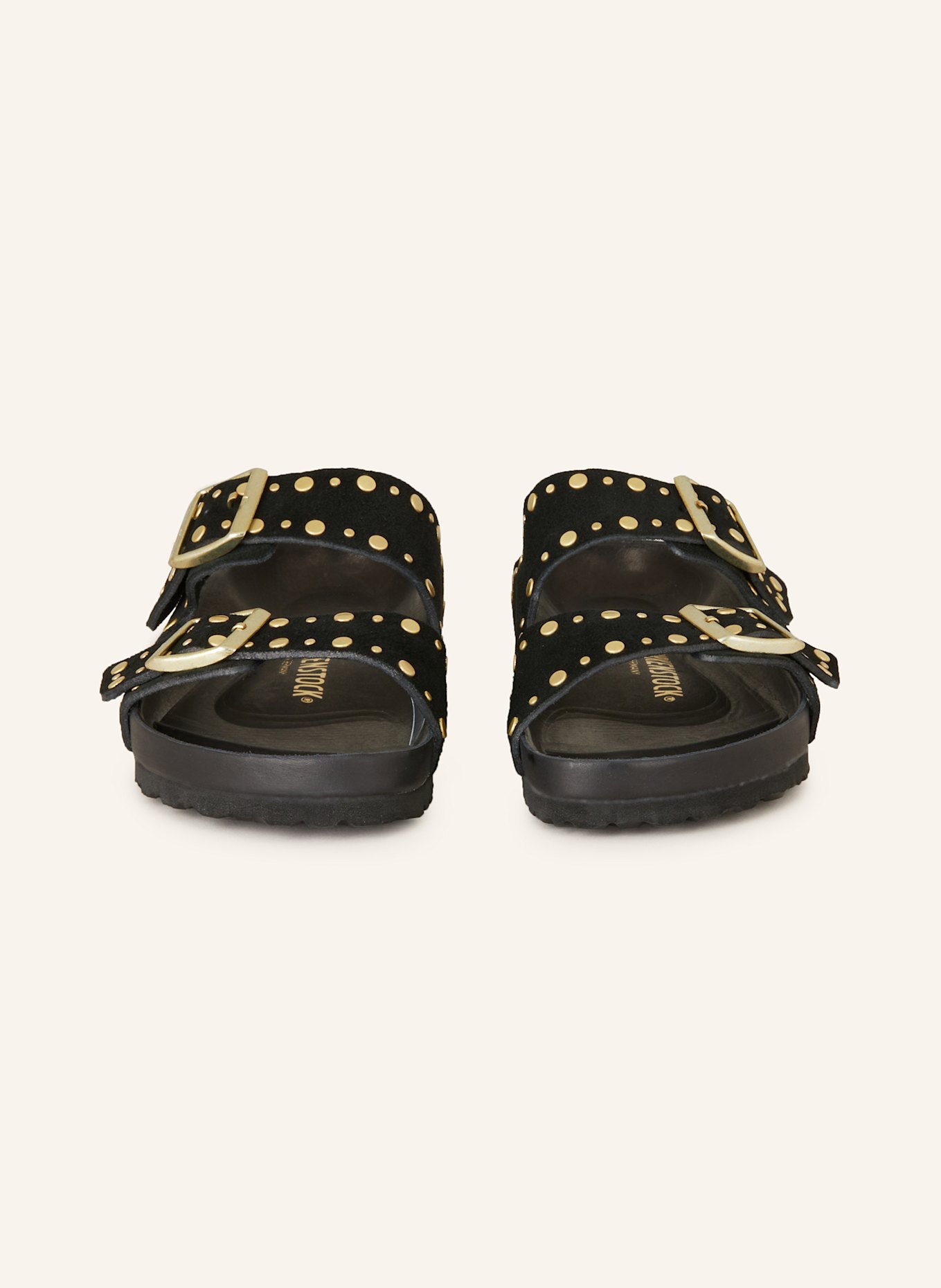 Birkenstock arizona studded black leather on sale