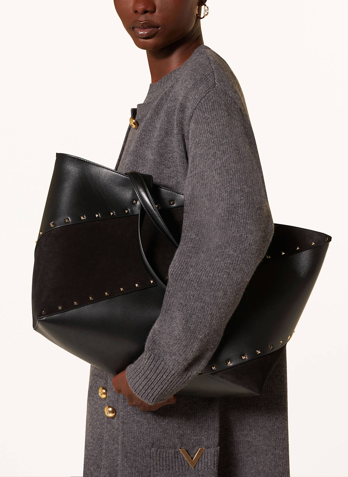 Zara reversible studded tote bag black on sale