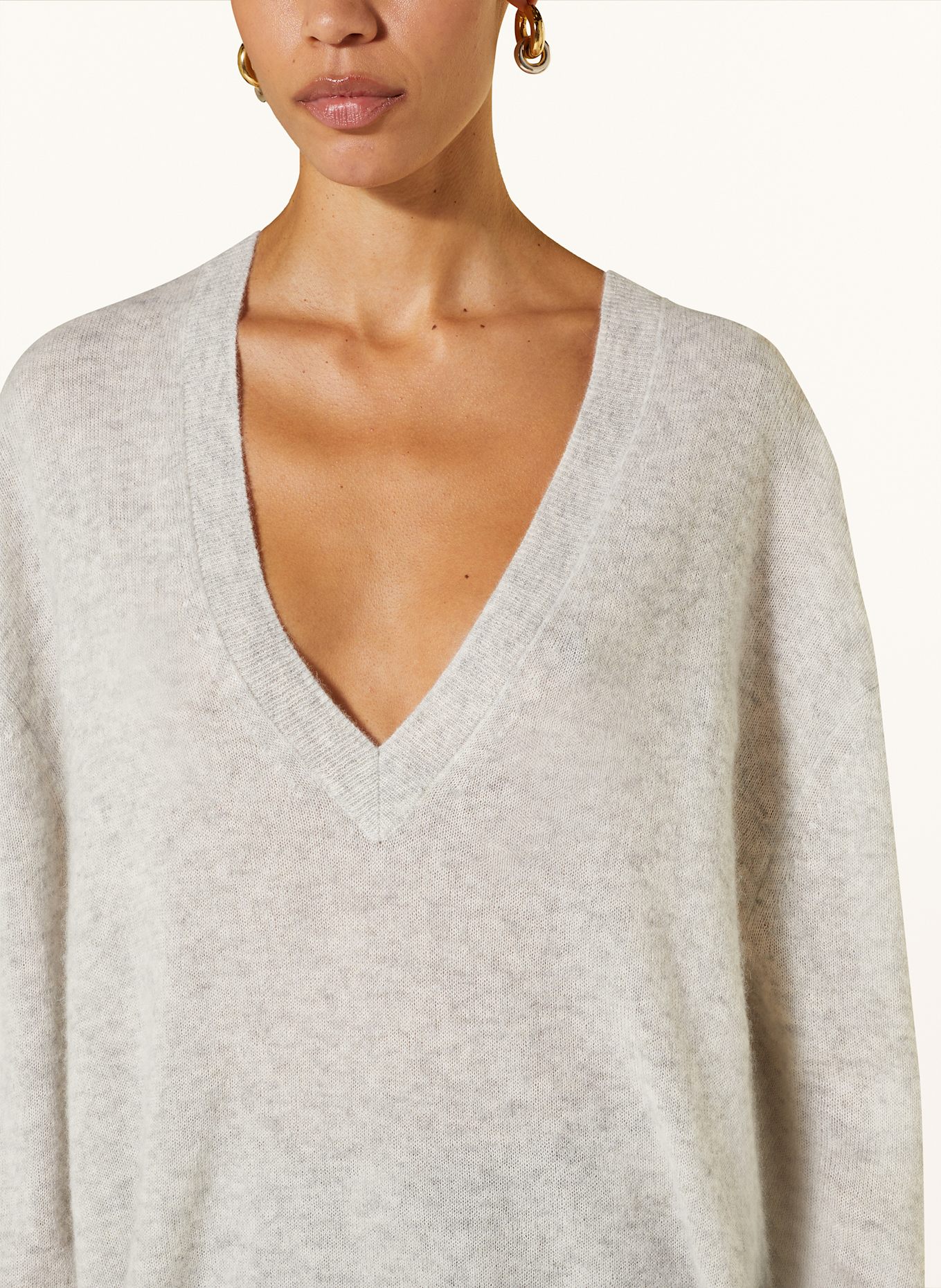 ISABEL MARANT Oversized-Pullover LARANA mit Seide: HELLGRAU