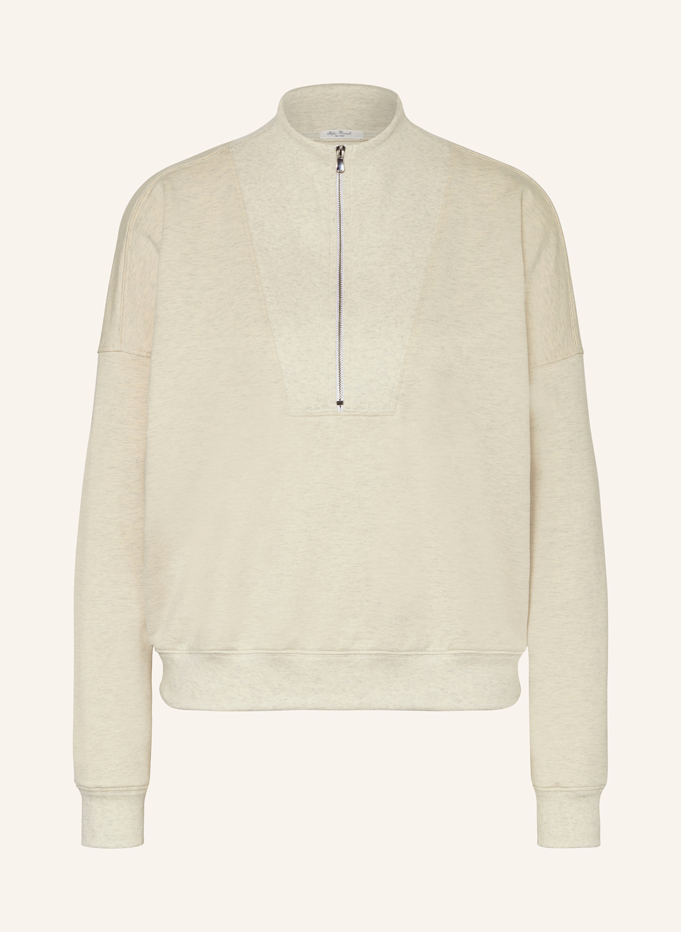 Stefan Brandt JOELLE half-zip sweater: LIGHT GRAY