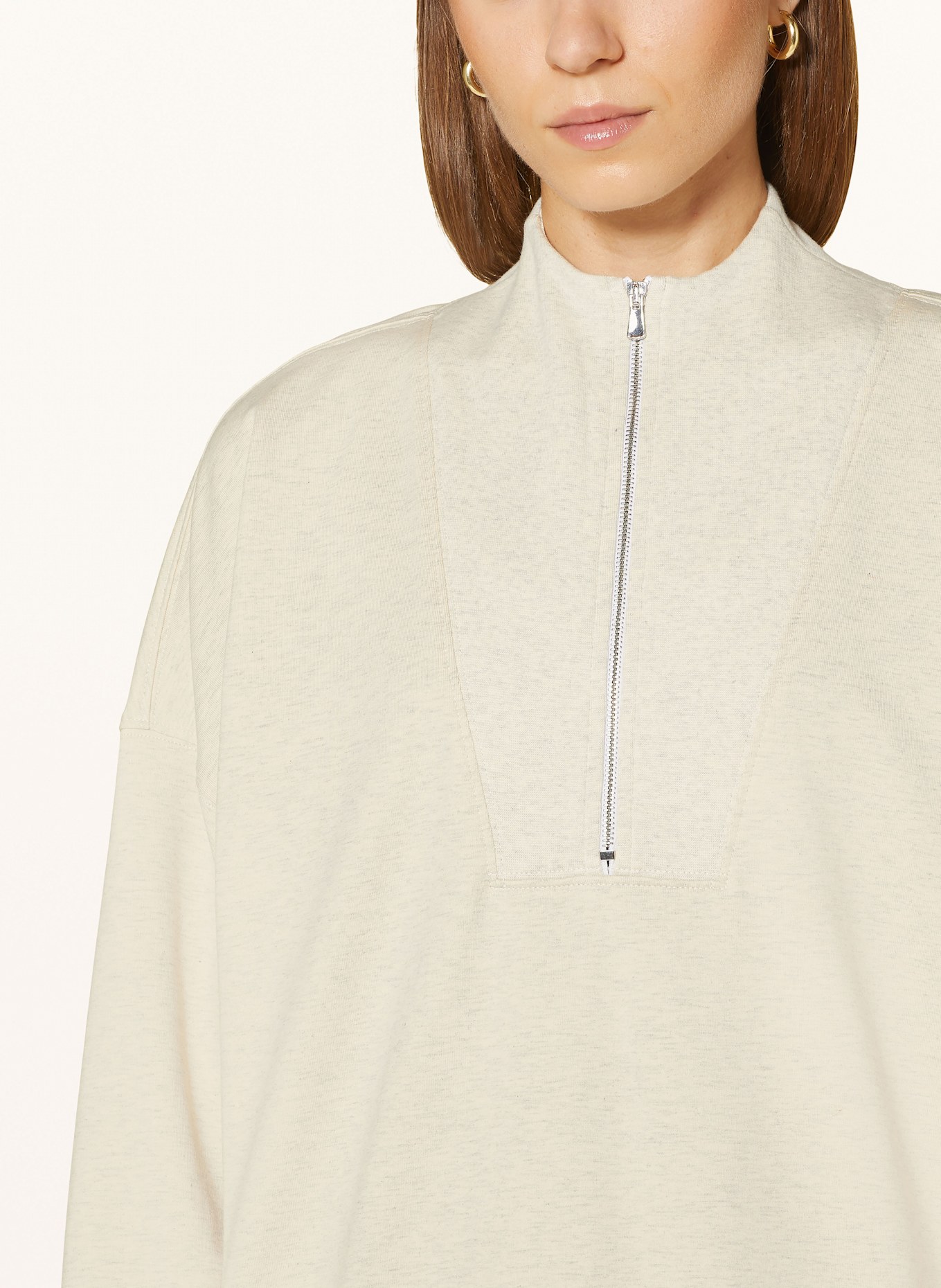 Stefan Brandt JOELLE half-zip sweater: LIGHT GRAY