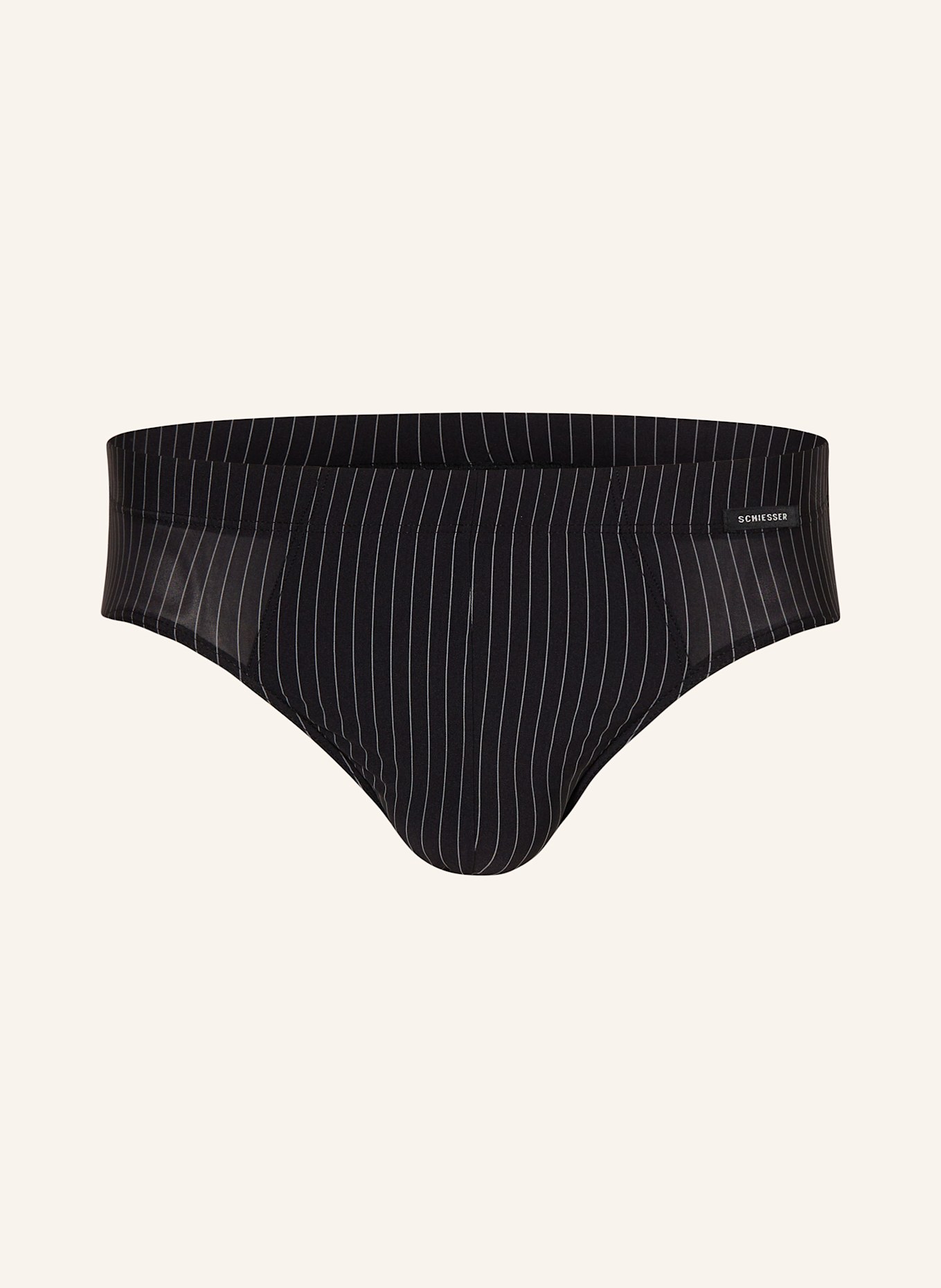 SCHIESSER PURE MICRO briefs: BLACK / LIGHT GRAY