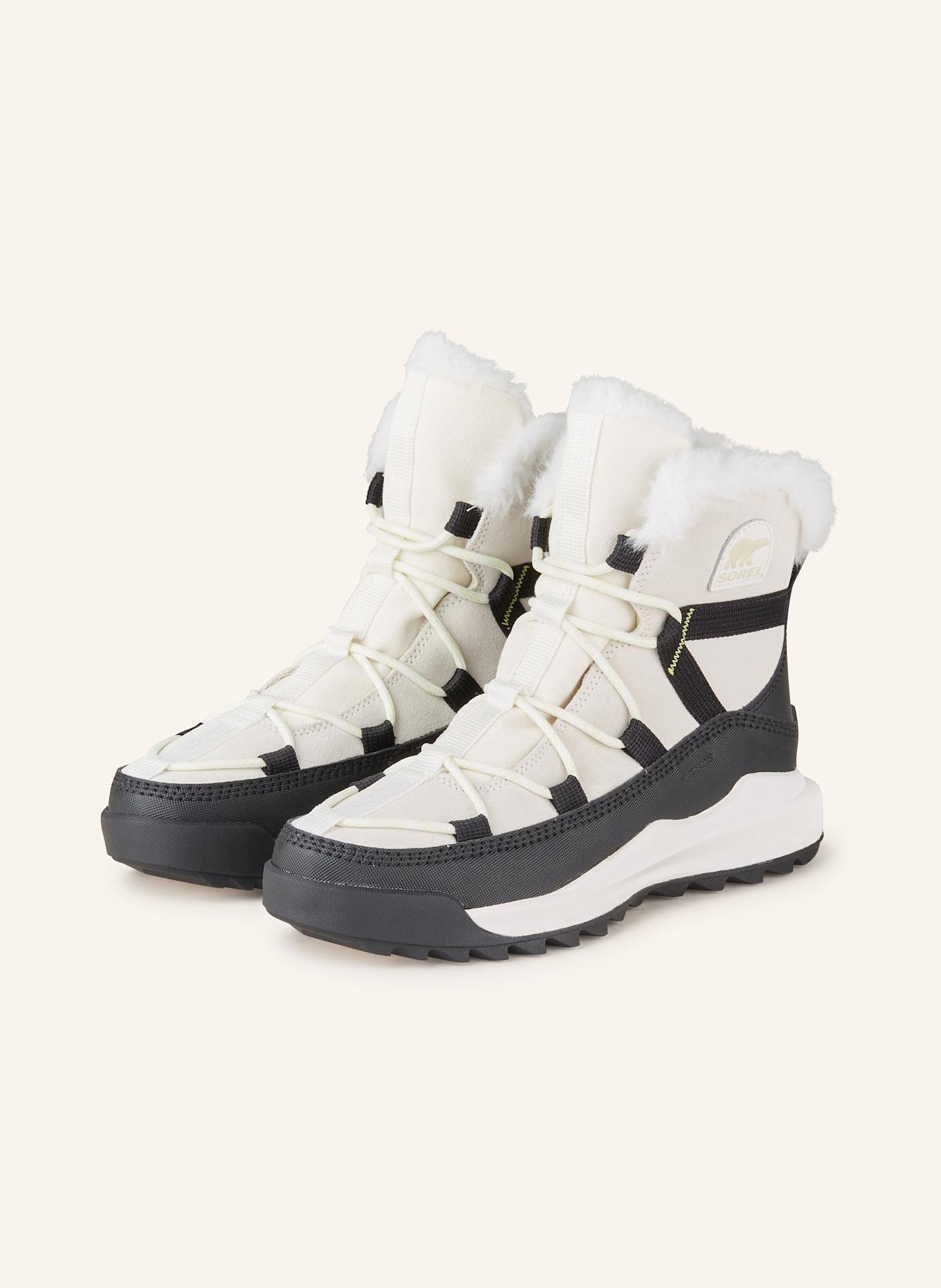 Sorel boots black and white hot sale