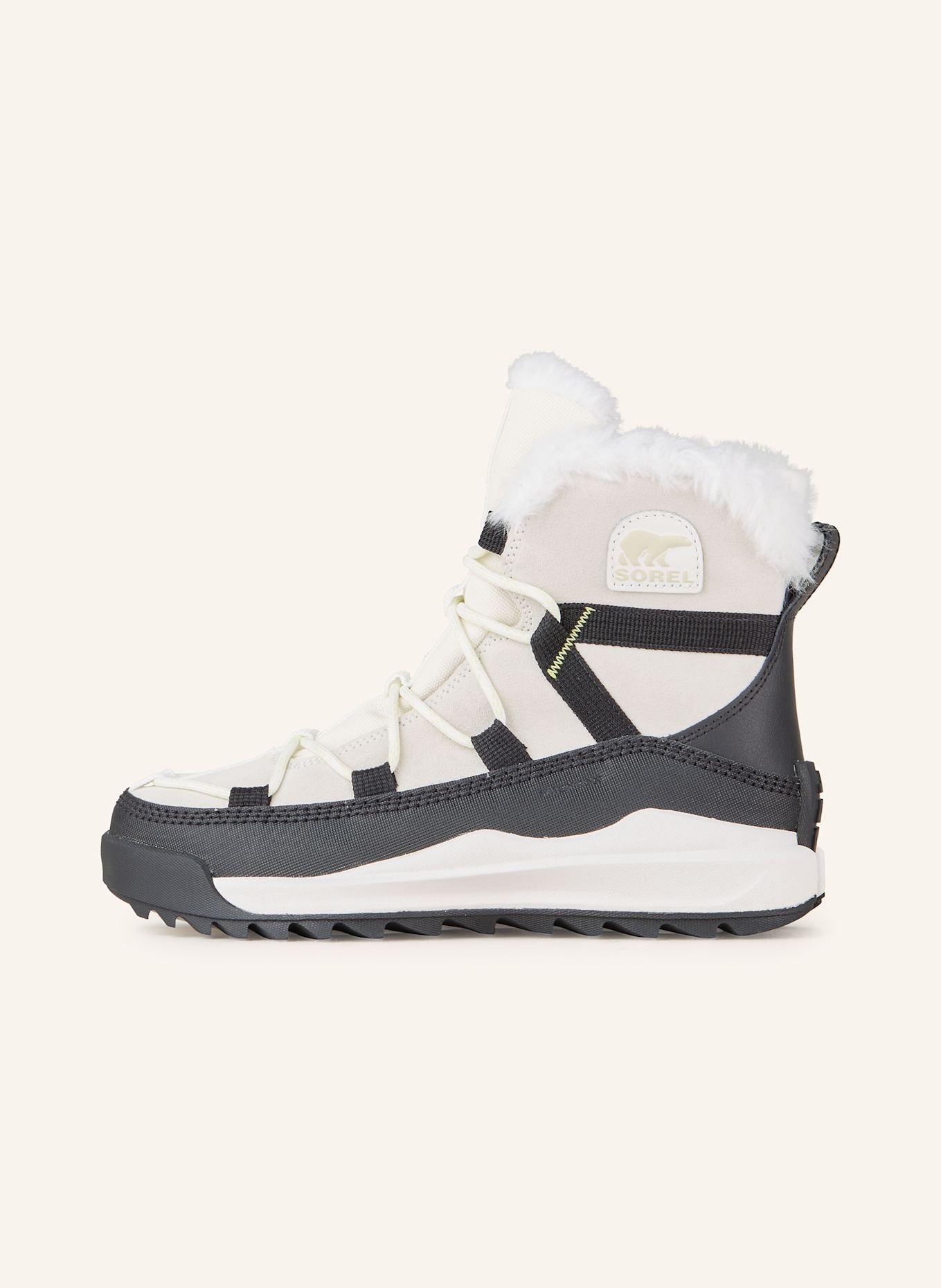 SOREL Schnürboots ONA™ GLACY: HELLGRAU / SCHWARZ / WEISS