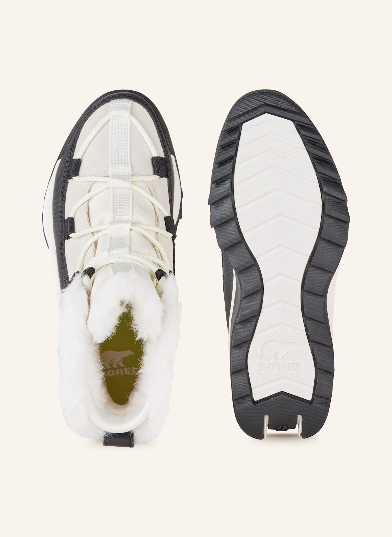 SOREL Schnürboots ONA™ GLACY: HELLGRAU / SCHWARZ / WEISS