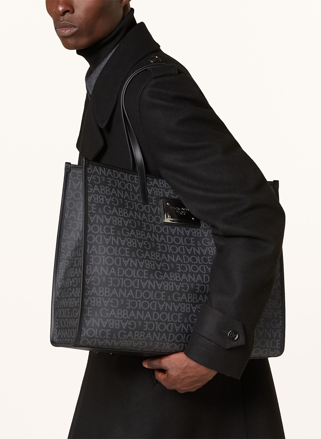 DOLCE & GABBANA Shopper, Color: BLACK/ GRAY (Image 4)