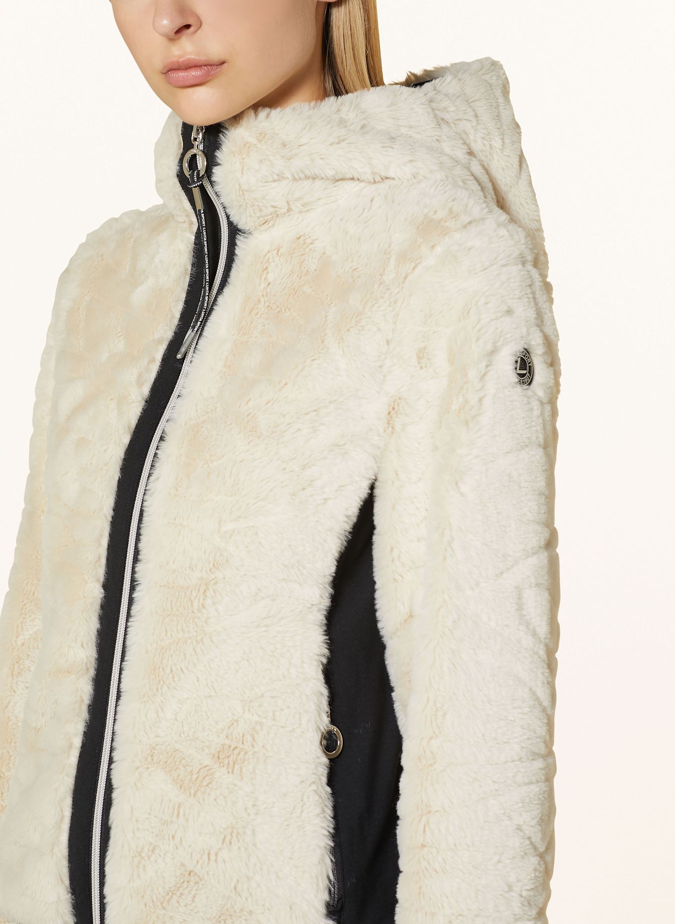 LUHTA Kurtka z polaru INKINIEMI: ECRU / CZARNY