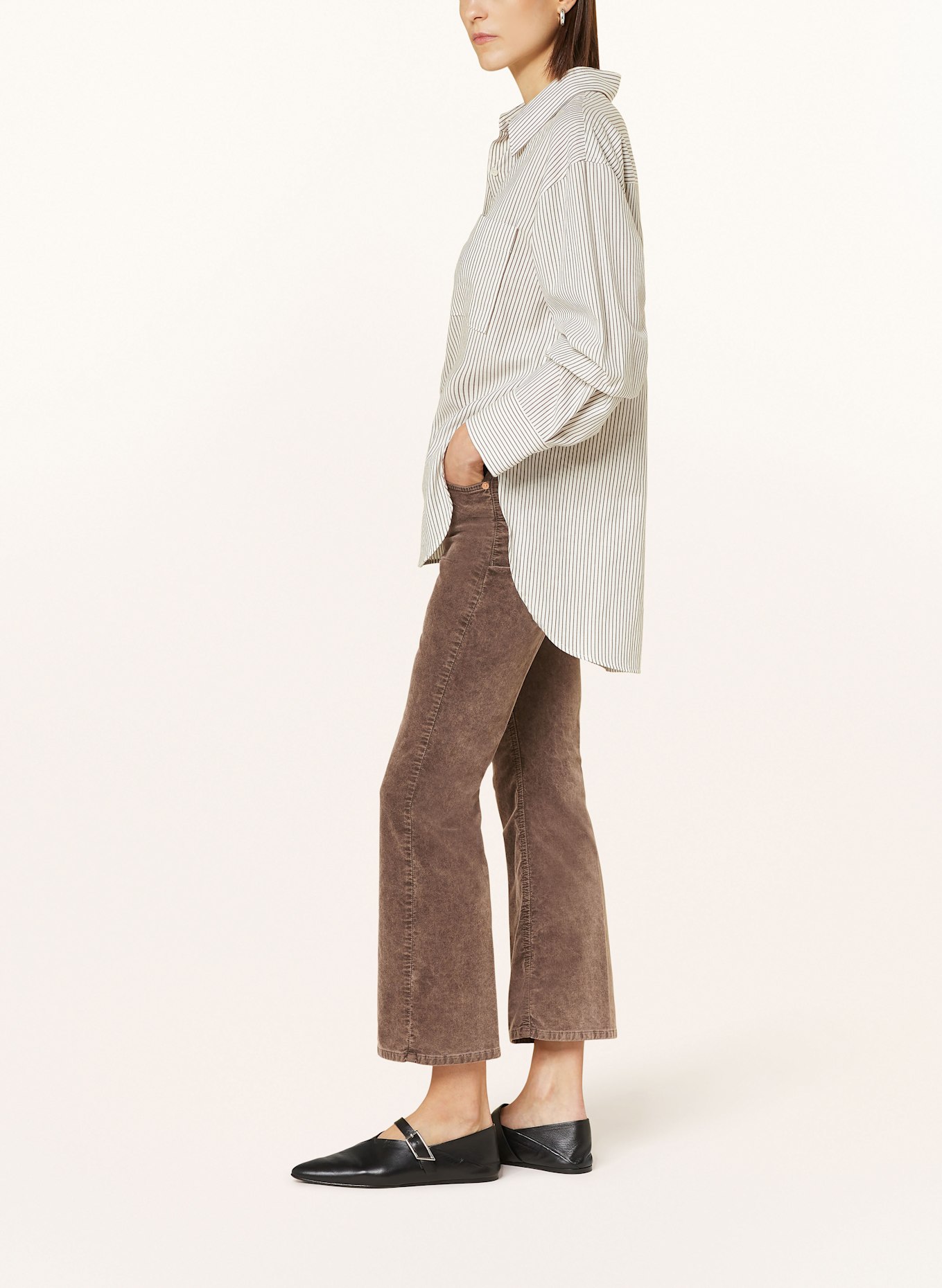 CLOSED hI-SUN 7/8 trousers in velvet: BROWN