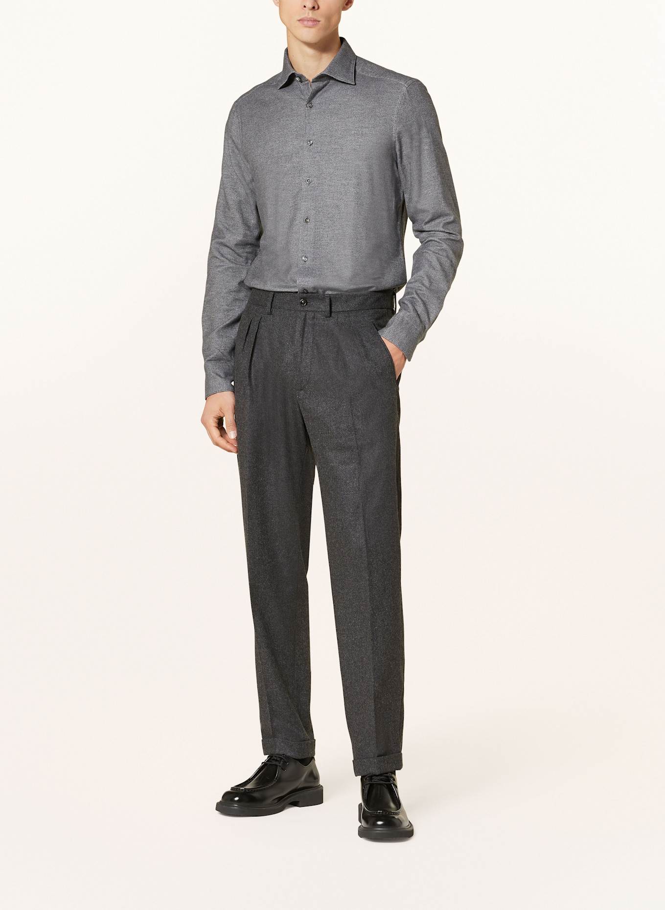 Stenströms Flanellhemd Slimline Fit: GRAU