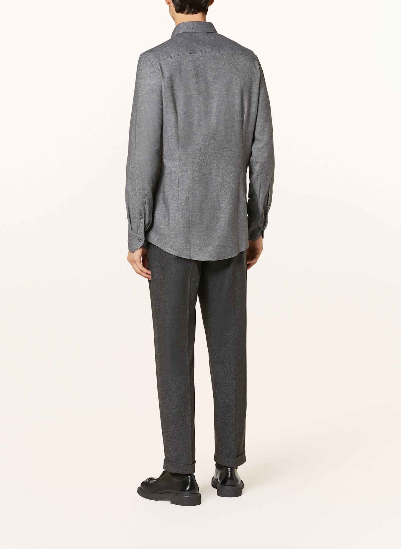 Stenströms Flanellhemd Slimline Fit: GRAU