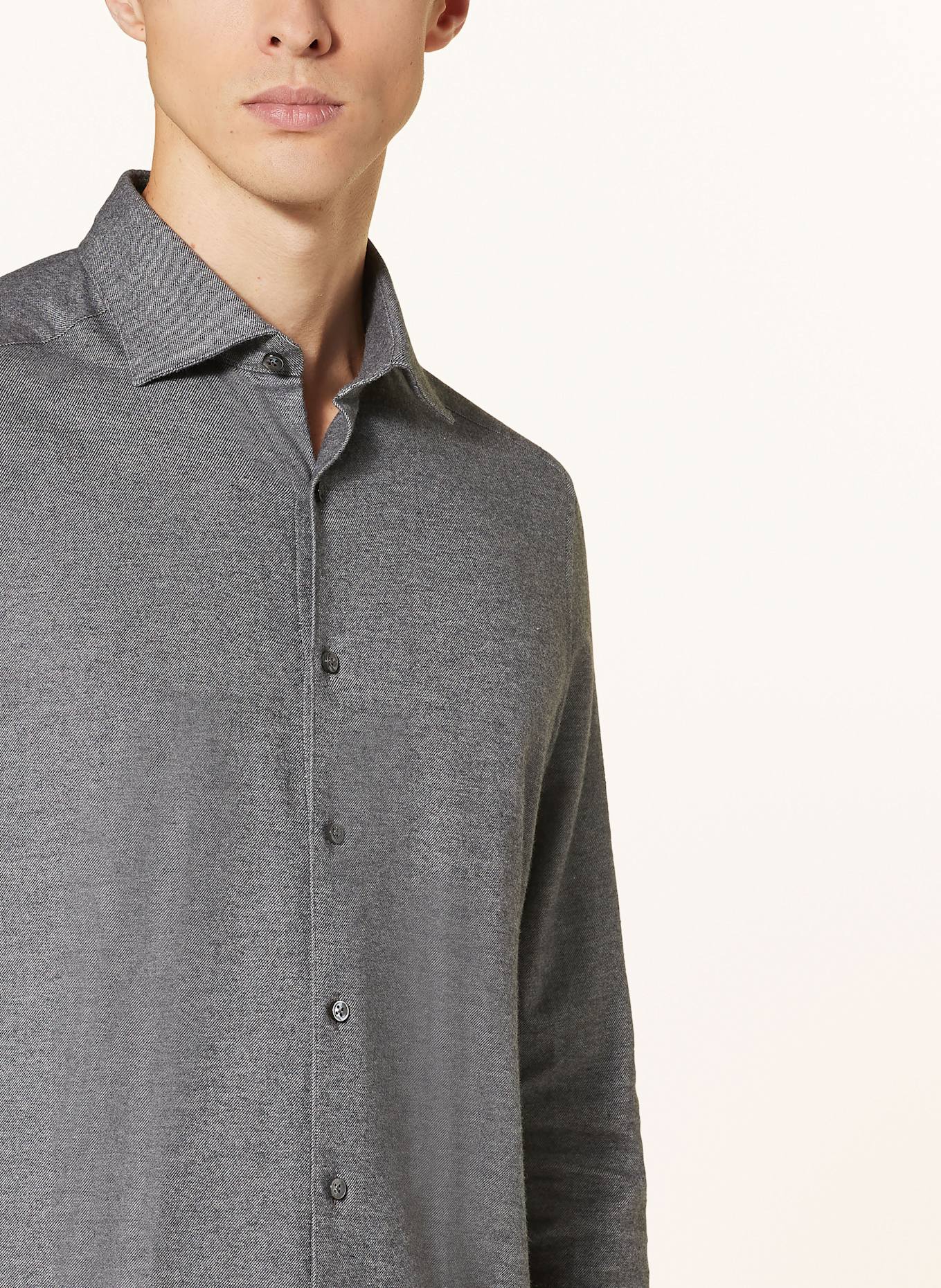 Stenströms Flanellhemd Slimline Fit: GRAU