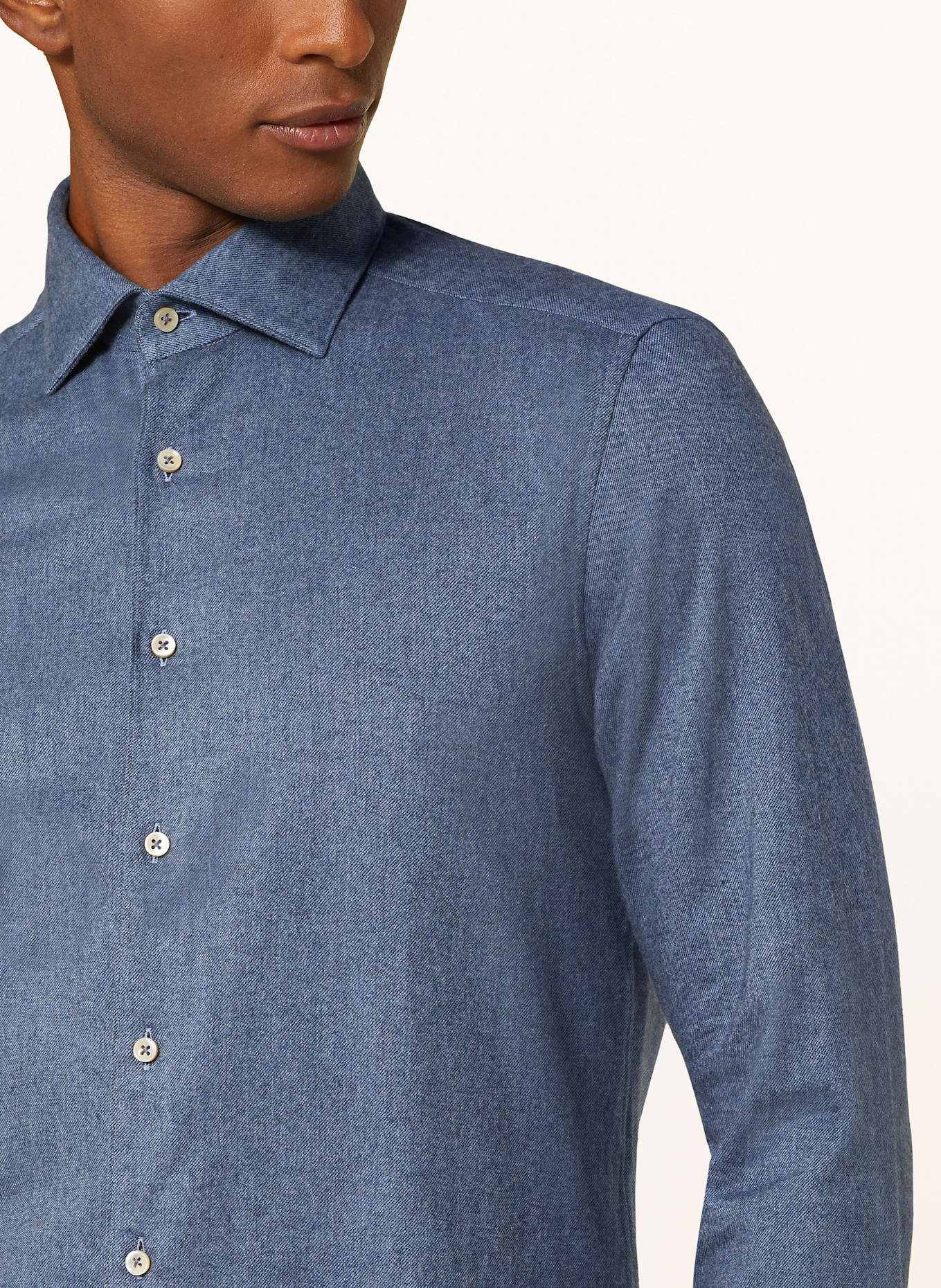 Stenströms Flanellhemd Slimline Fit: BLAU