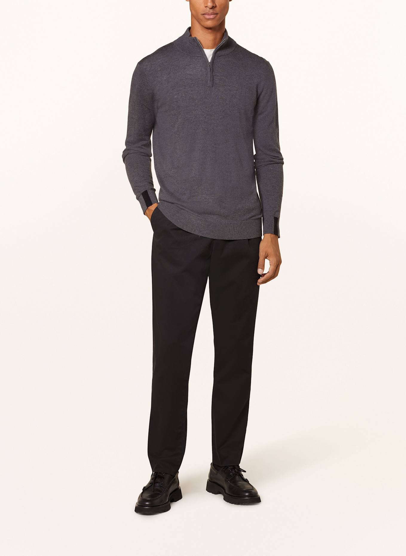 MOS MOSH Gallery Half-zip sweater MMGADAM: DARK GRAY