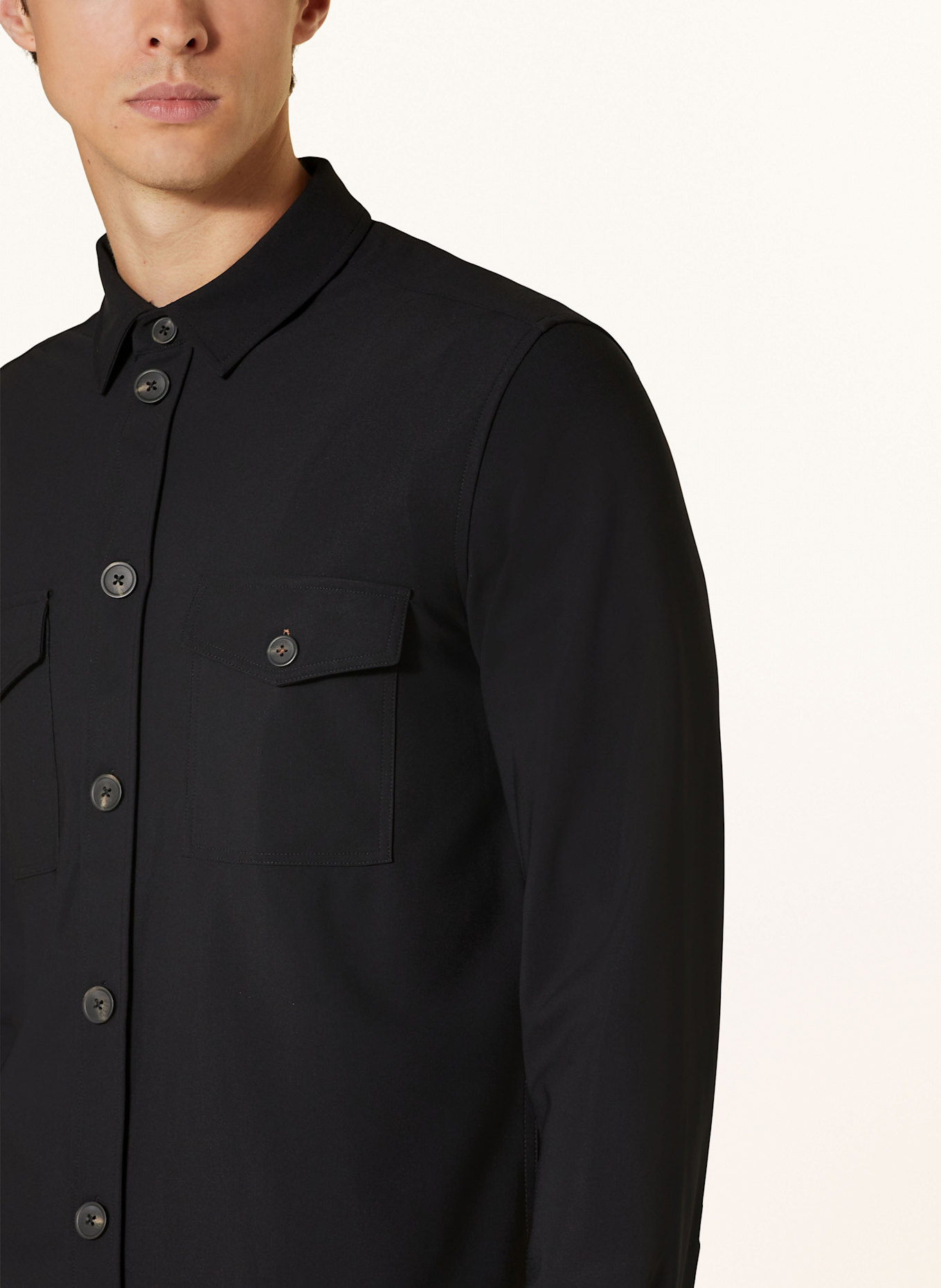 MOS MOSH Gallery Svrchní košile MMGBIRK: ČERNÁ