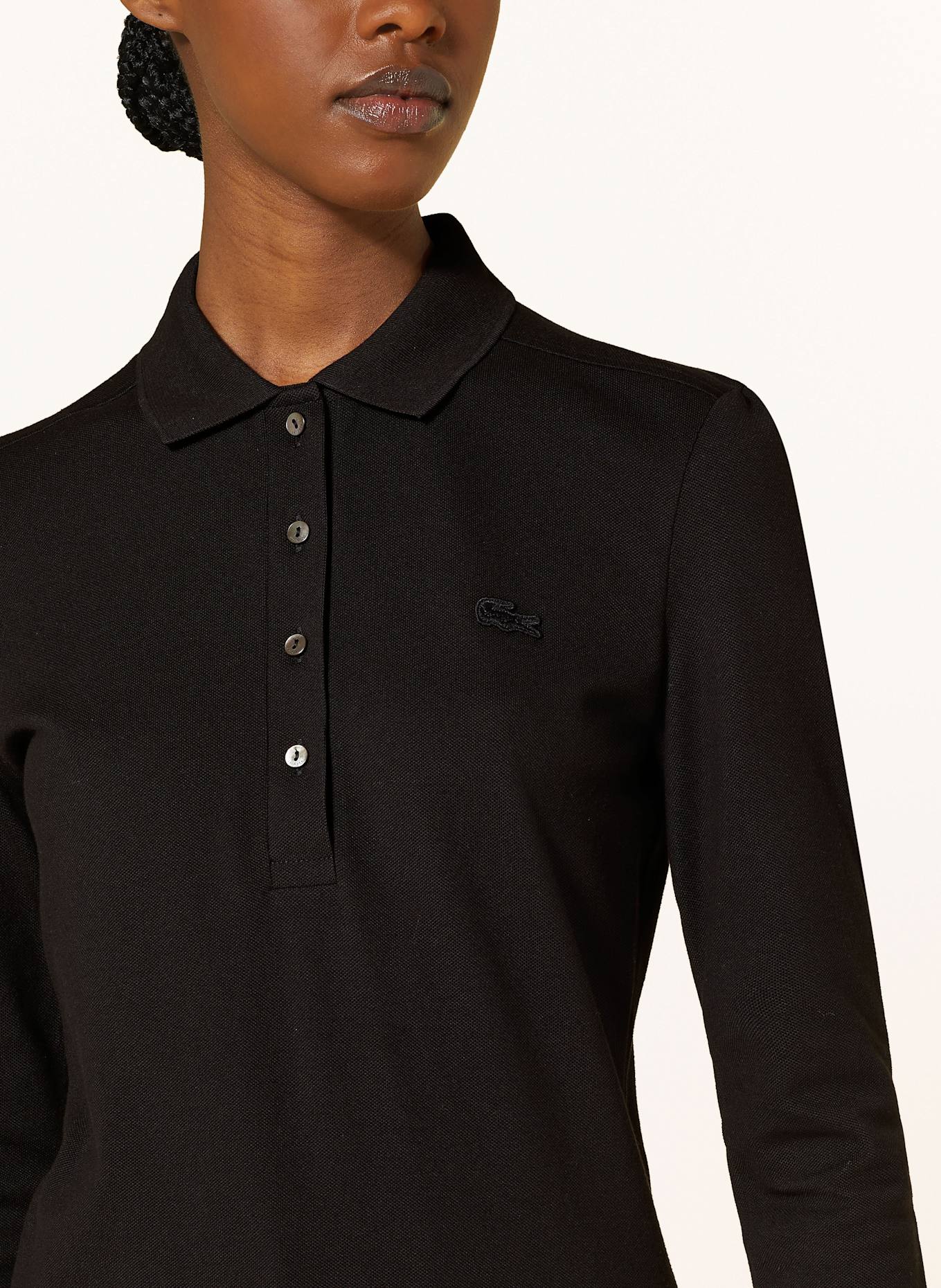LACOSTE Piqué-Poloshirt: SCHWARZ