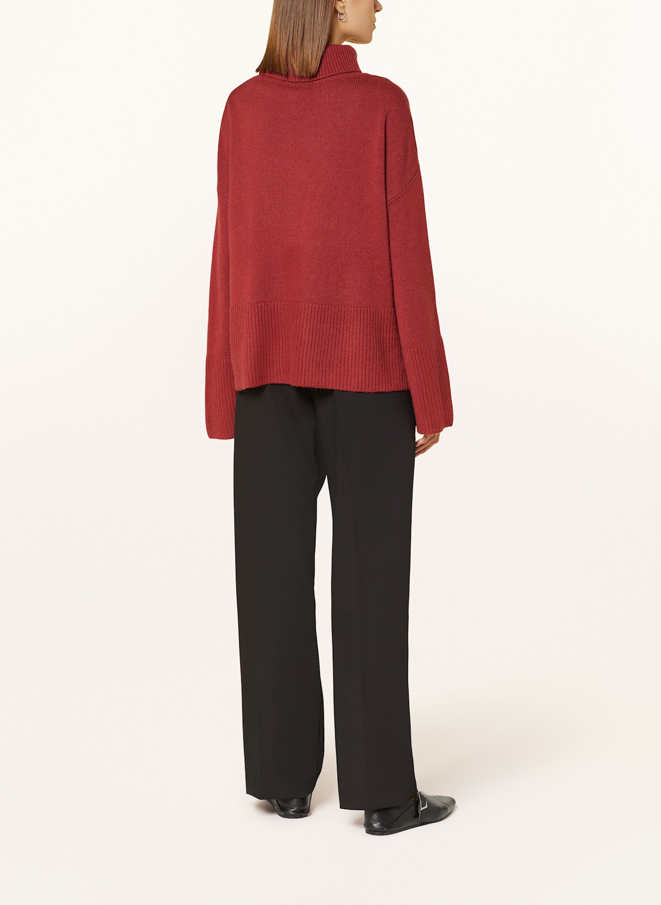 MRS & HUGS Rollkragenpullover mit Cashmere: DUNKELROT