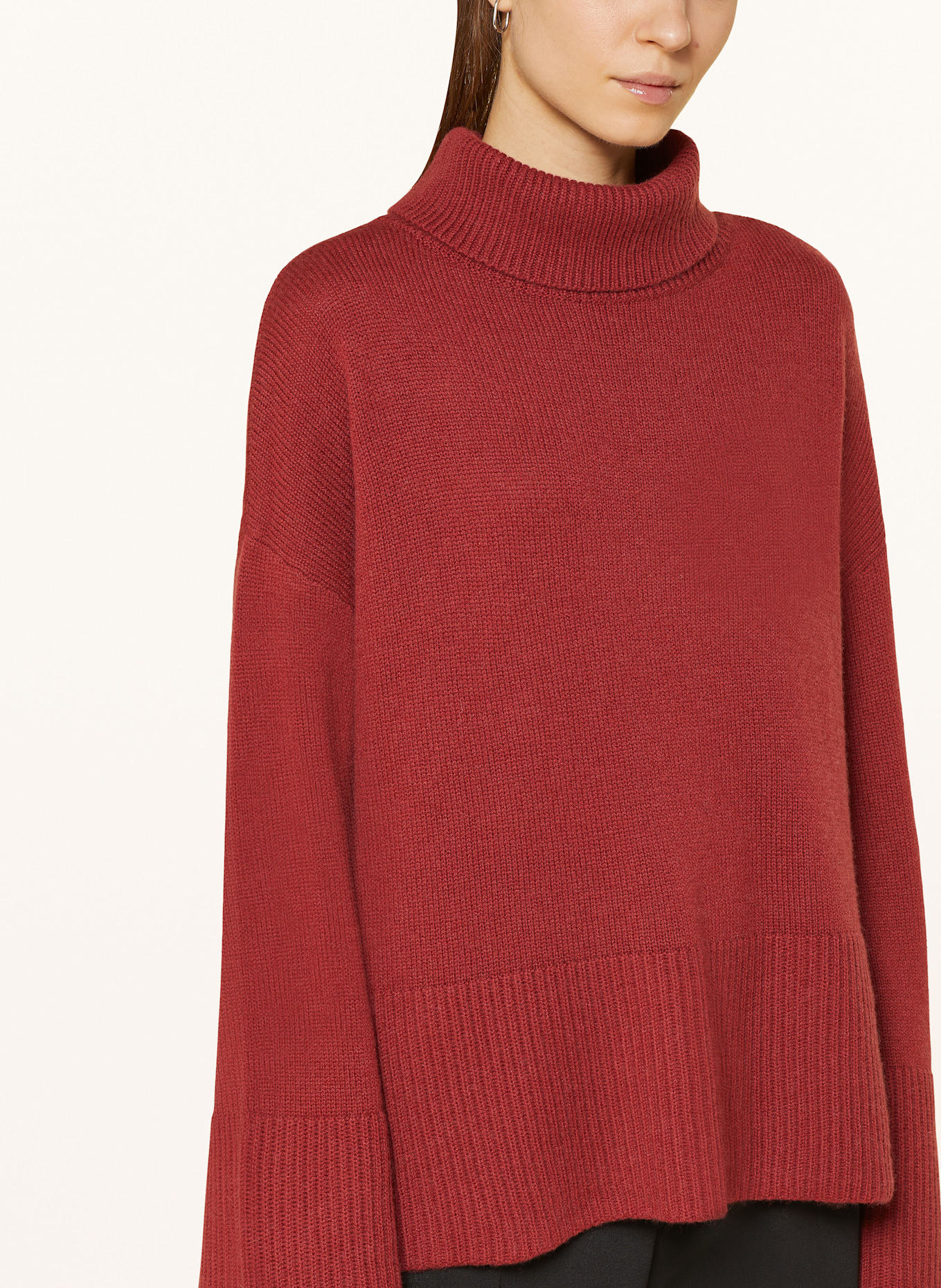 MRS & HUGS Rollkragenpullover mit Cashmere: DUNKELROT