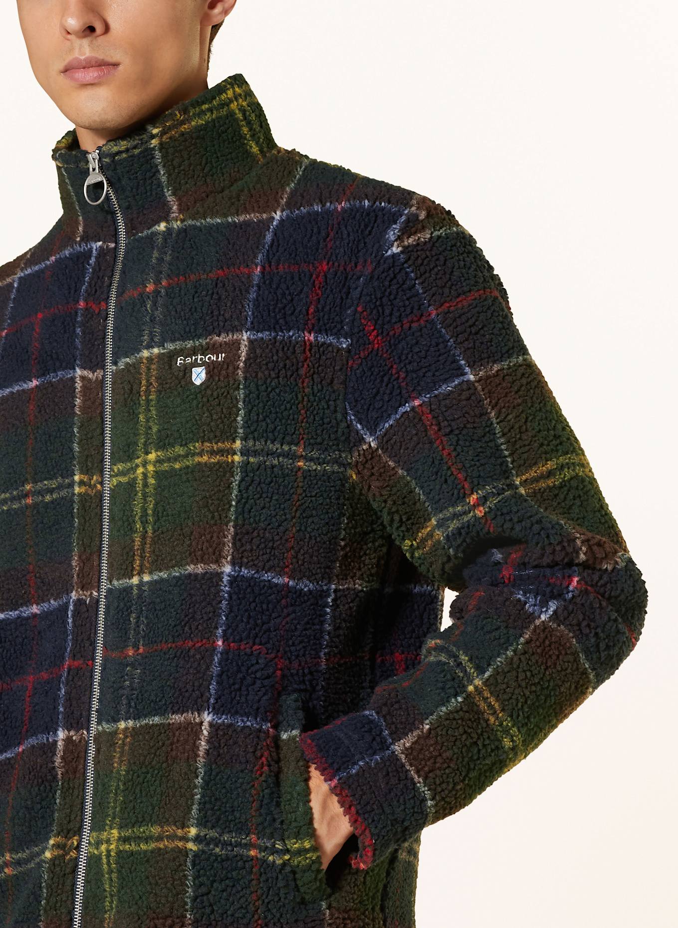 Barbour Plyšová bunda: TMAVĚ MODRÁ / TMAVĚ ZELENÁ / TMAVĚ HNĚDÁ