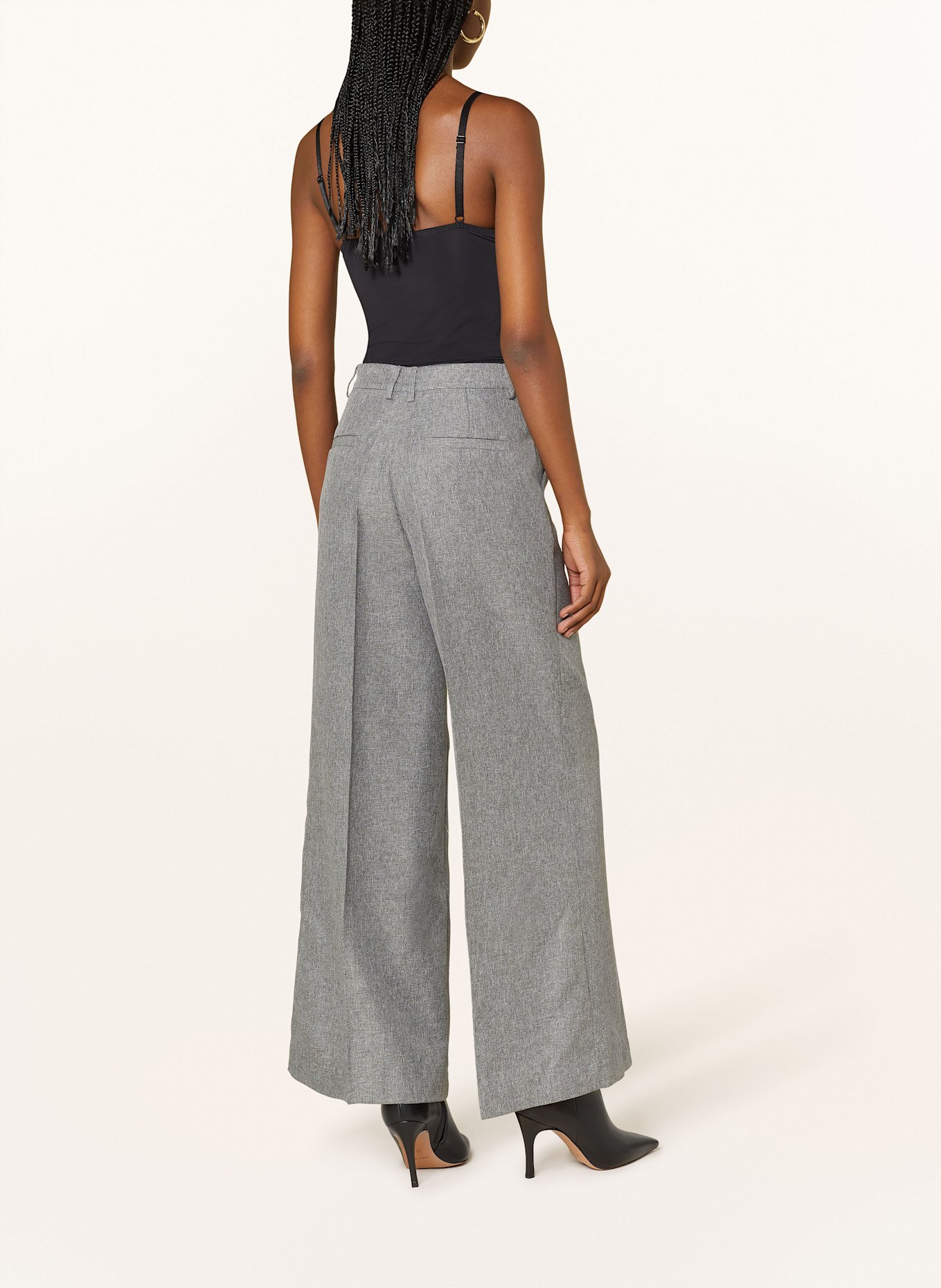 SOMETHINGNEW SNNANA wide leg trousers, Color: GRAY (Image 3)