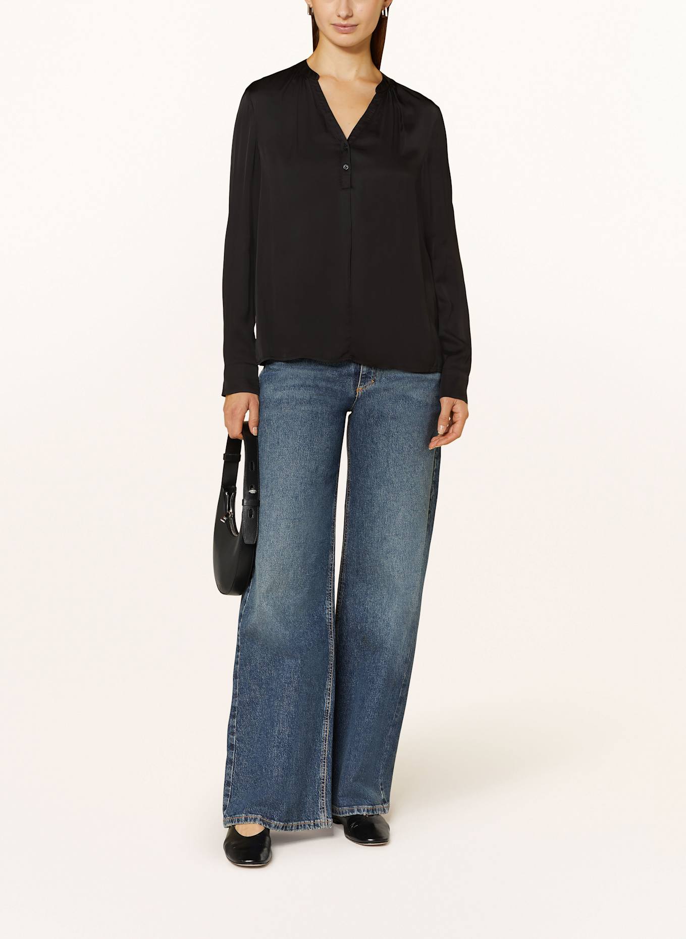 CATNOIR Blusenshirt aus Satin: SCHWARZ