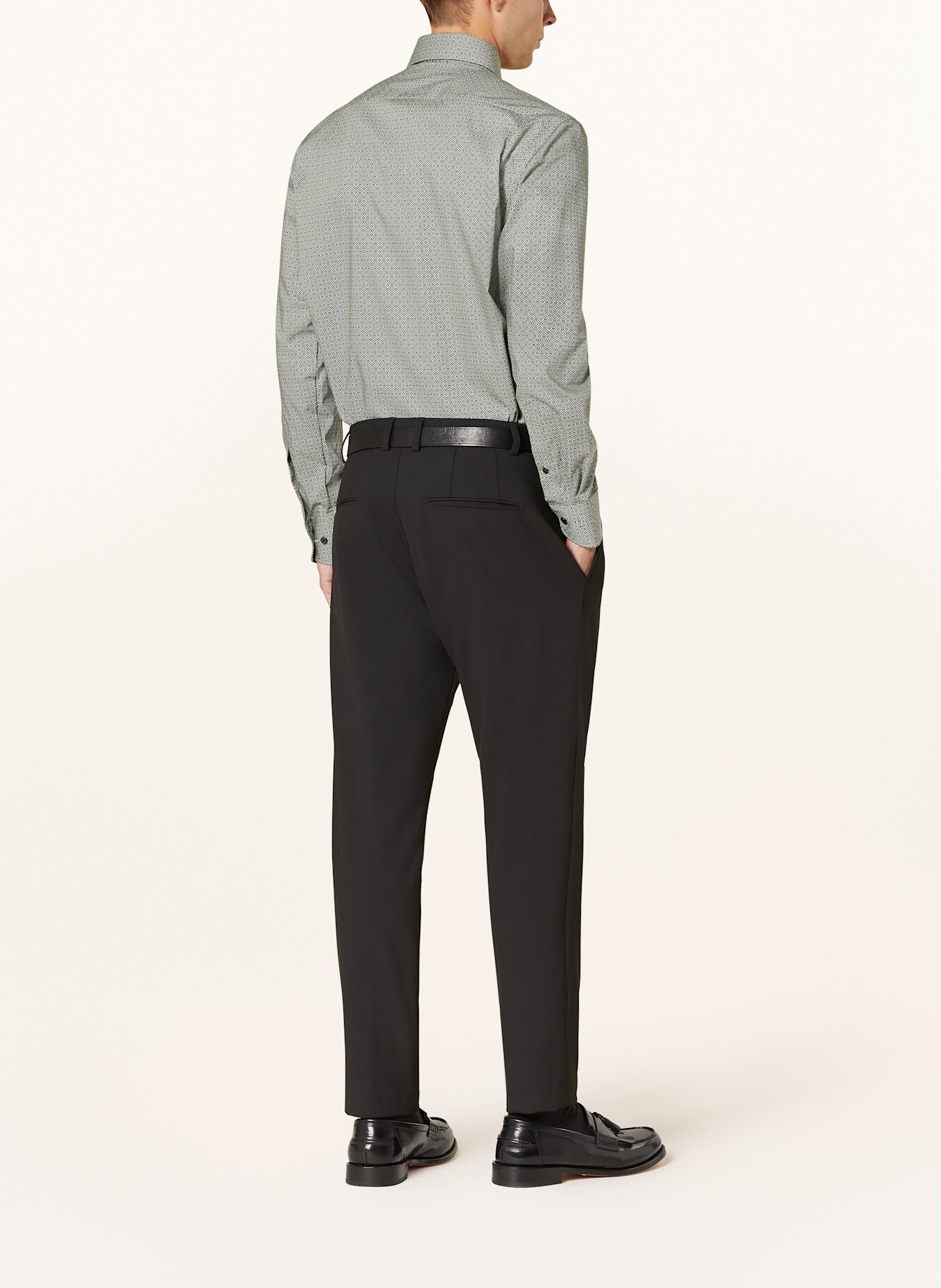 OLYMP Hemd Luxor Modern Fit: GRÜN / SCHWARZ