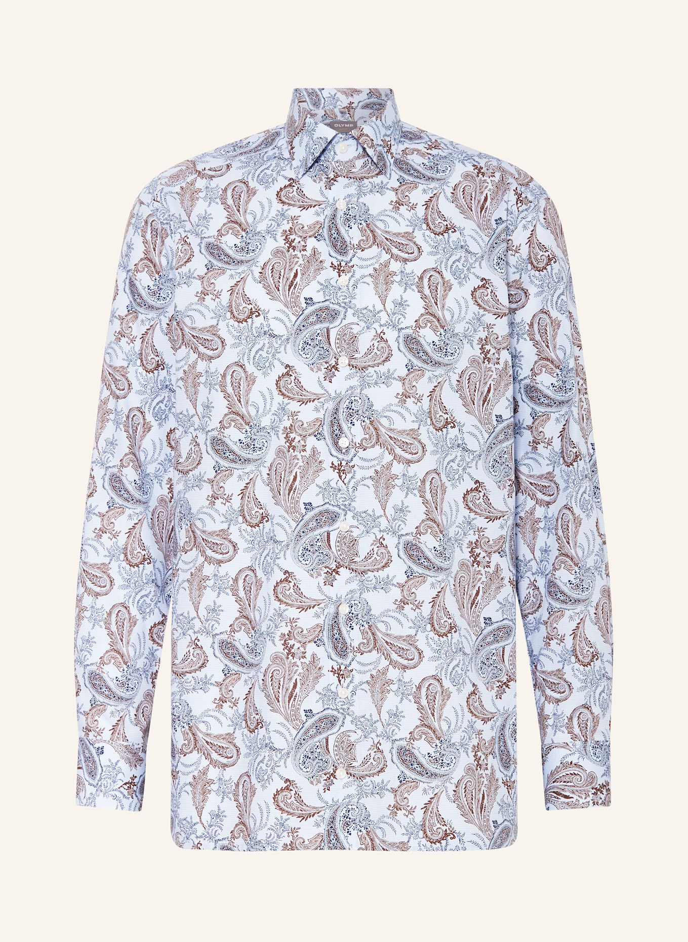 OLYMP Hemd Luxor comfort fit: HELLBLAU / BLAU / DUNKELBRAUN