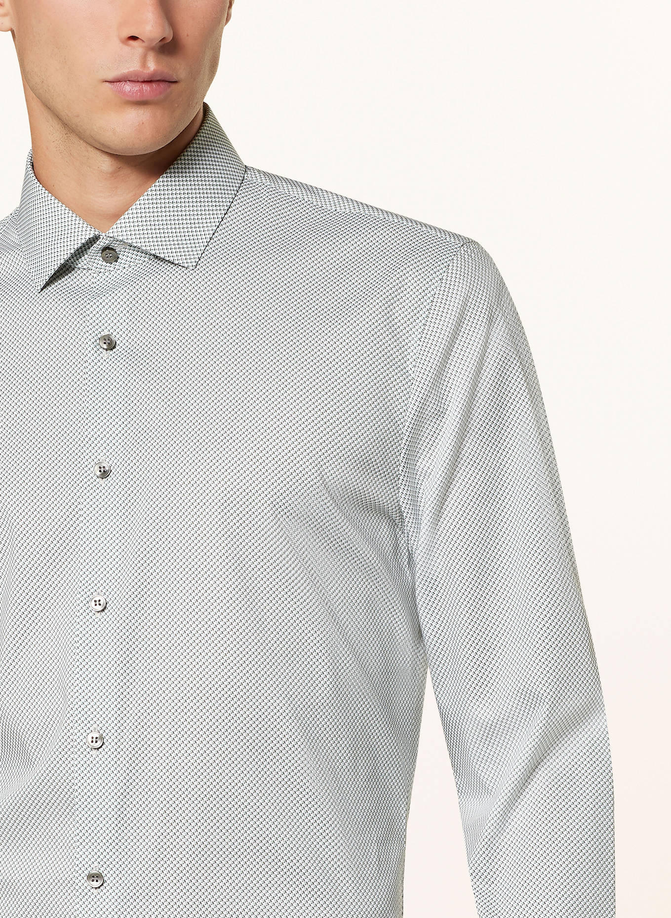 OLYMP Hemd No. Six super slim fit: HELLGRÜN / WEISS