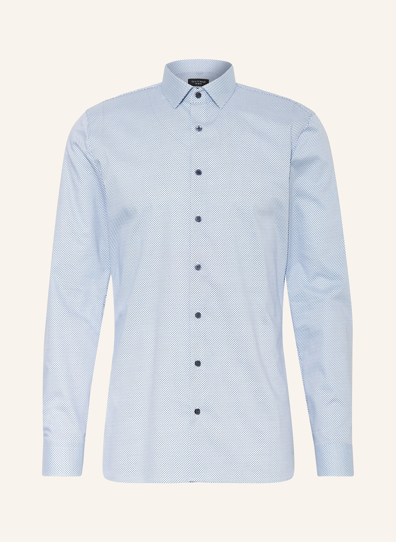 OLYMP Hemd No. Six super slim fit: HELLBLAU / WEISS / DUNKELBLAU