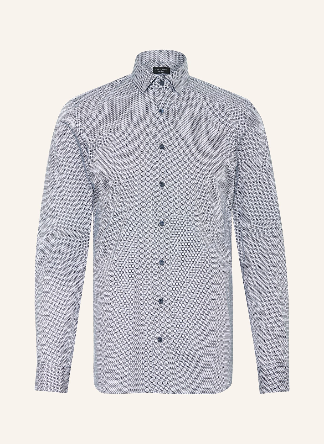 OLYMP Hemd No. Six super slim: DUNKELBLAU / WEISS