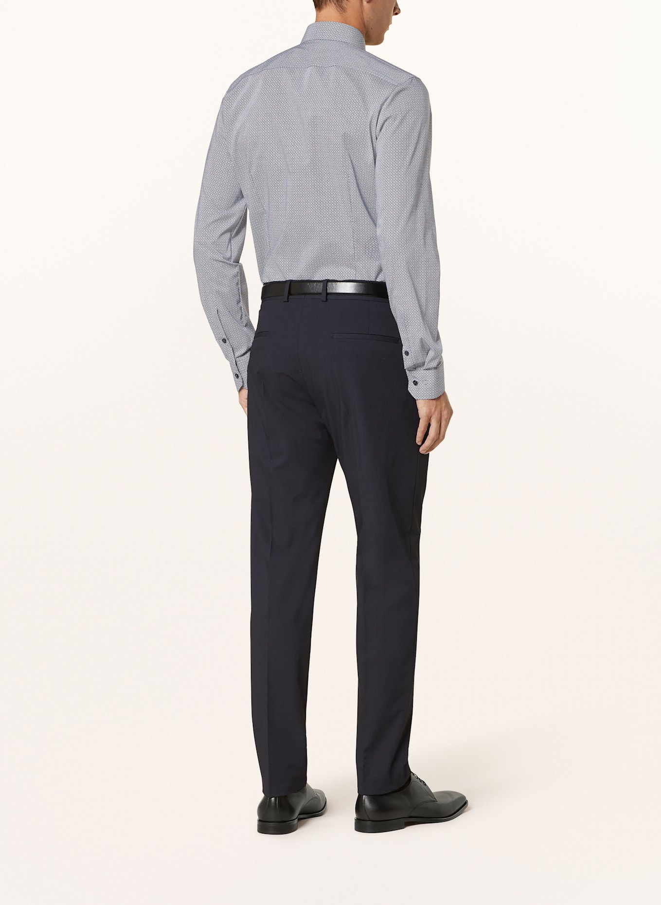 OLYMP Hemd No. Six super slim: DUNKELBLAU / WEISS