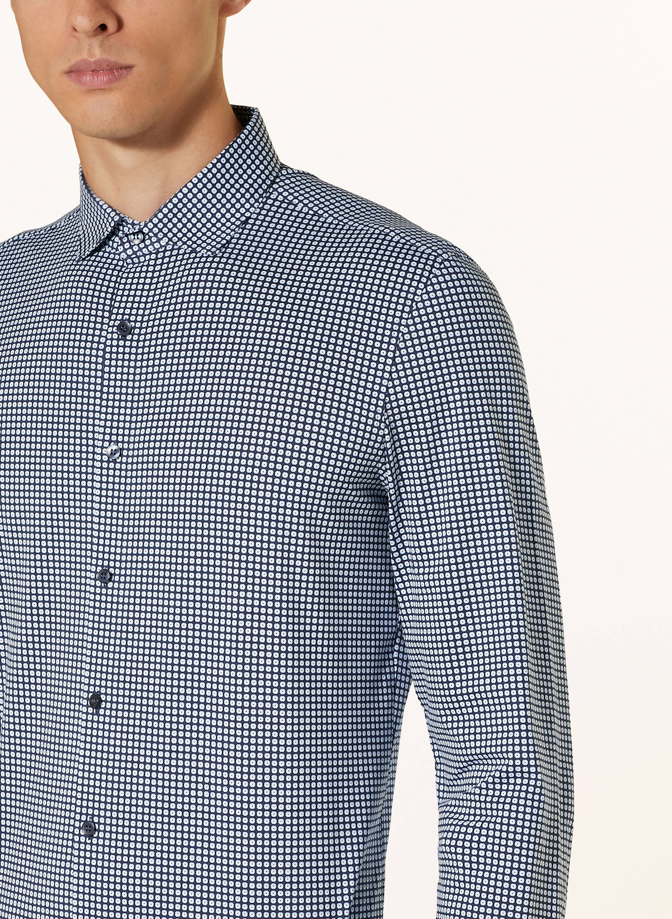 OLYMP Hemd No. Six super slim: BLAU / SCHWARZ / HELLBLAU