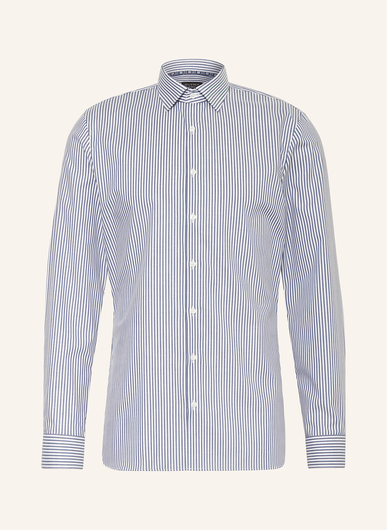 OLYMP Hemd No. Six super slim: DUNKELBLAU / WEISS